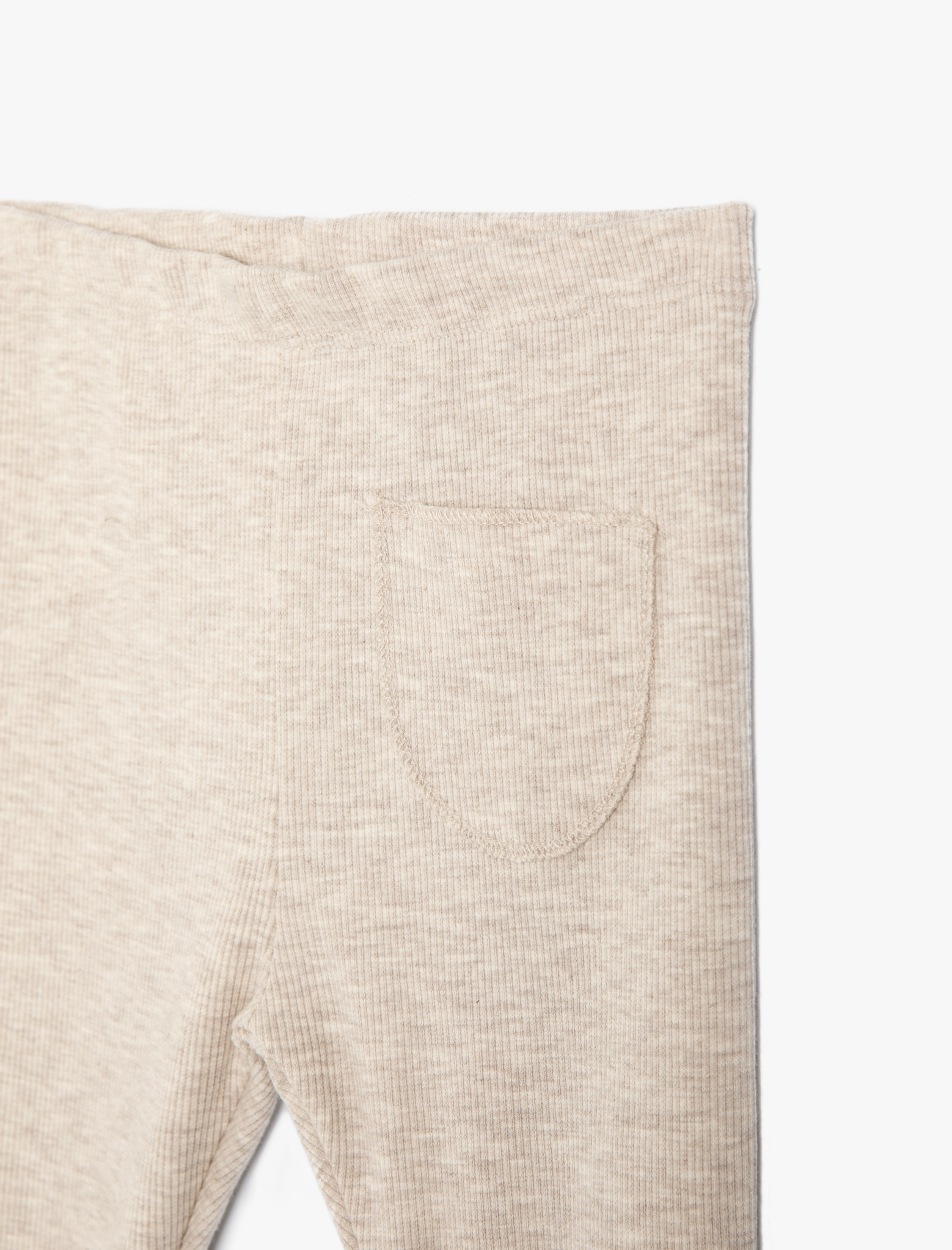  Kız Bebek Cep Detaylı Beli Lastikli Ribanalı Tayt