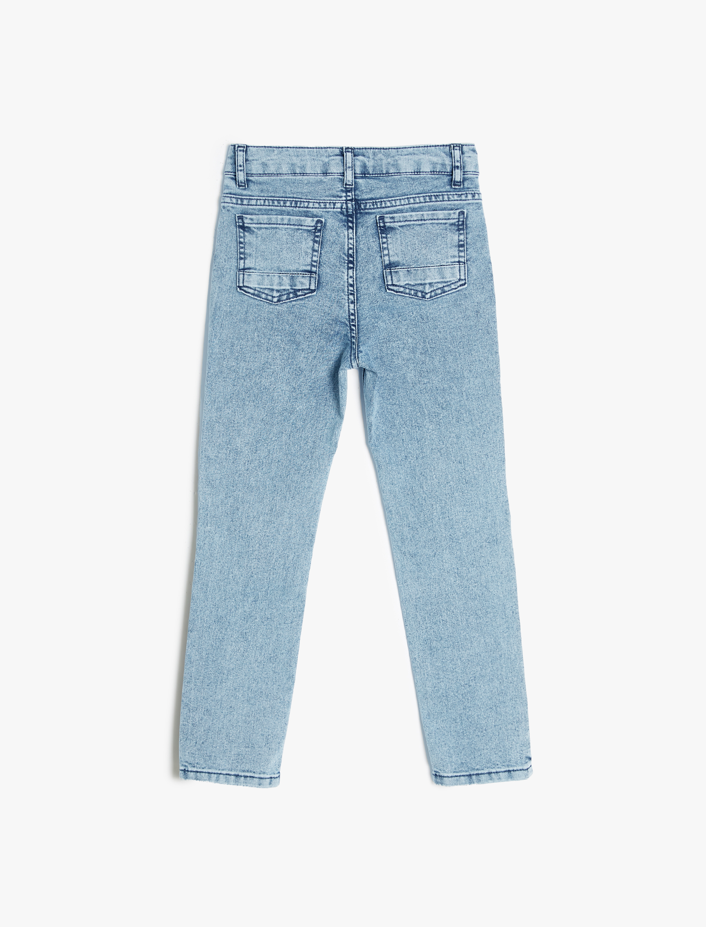  Erkek Çocuk Kot Pantolon Ayarlanabilir Lastikli Pamuklu - Slim Jean