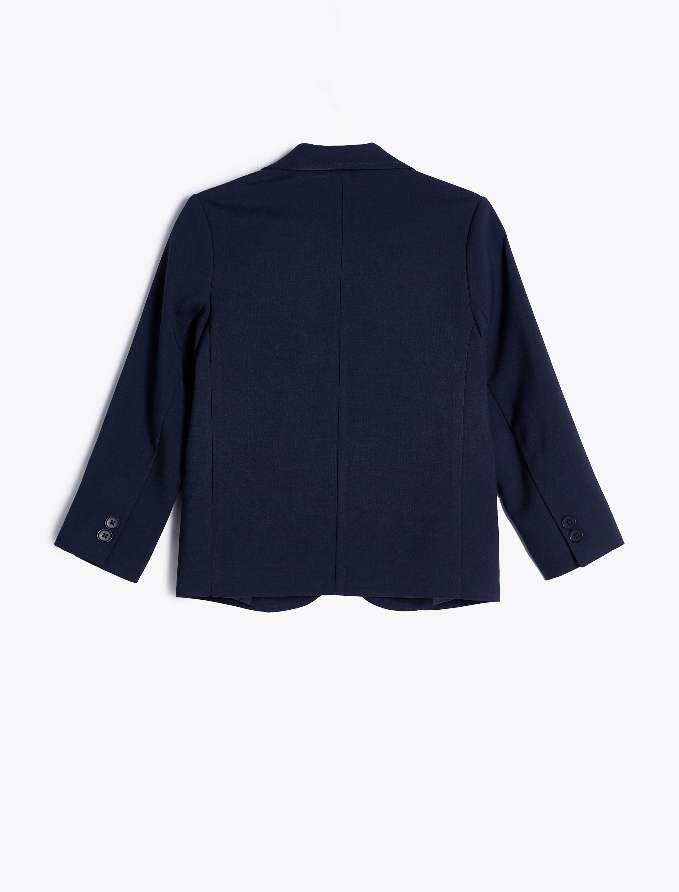  Erkek Çocuk Klasik Yaka Cep Detaylı Uzun Kollu Düğmeli Blazer Okul Ceketi