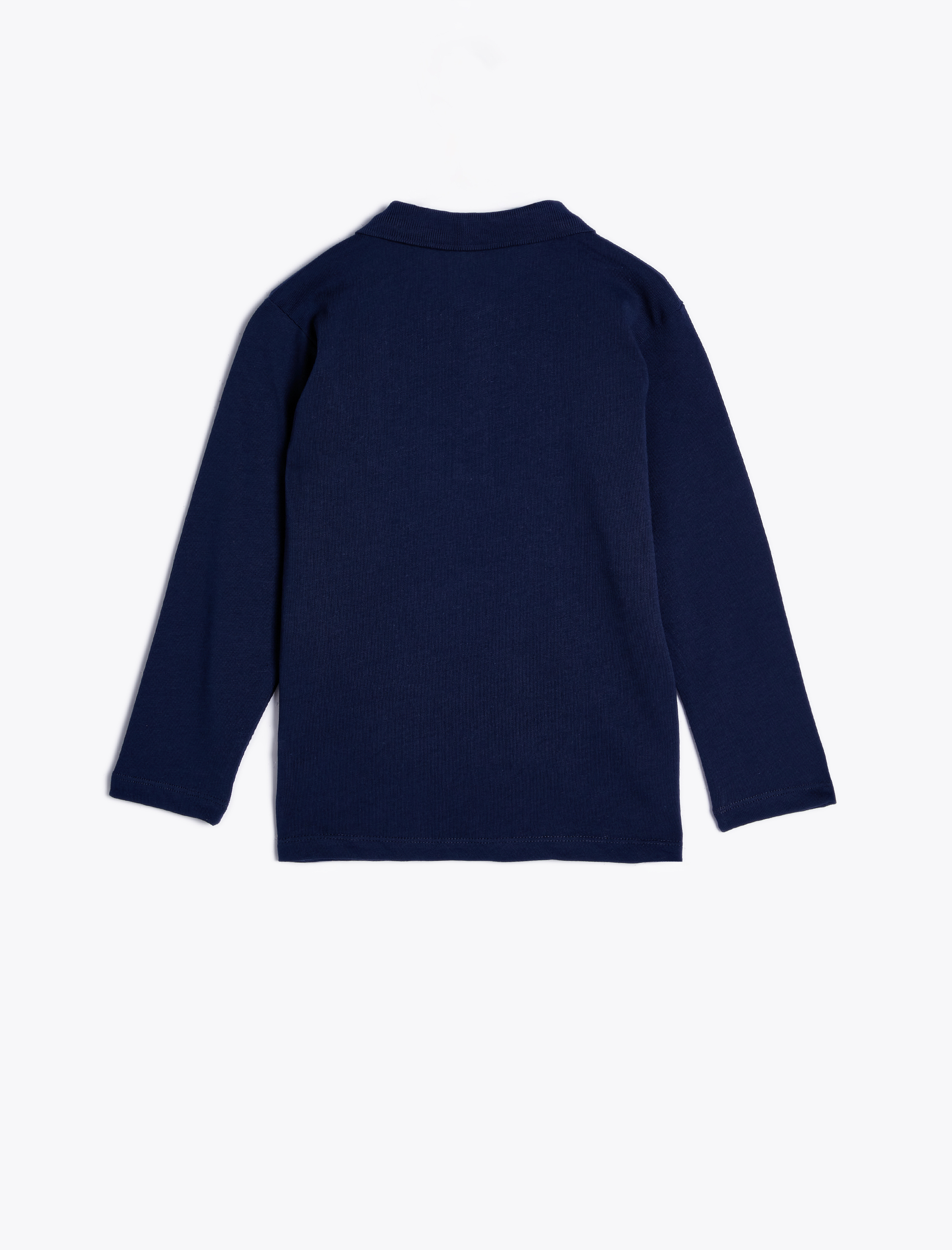  Erkek Çocuk Uzun Kollu Pamuklu Polo Yaka Basic Tişört