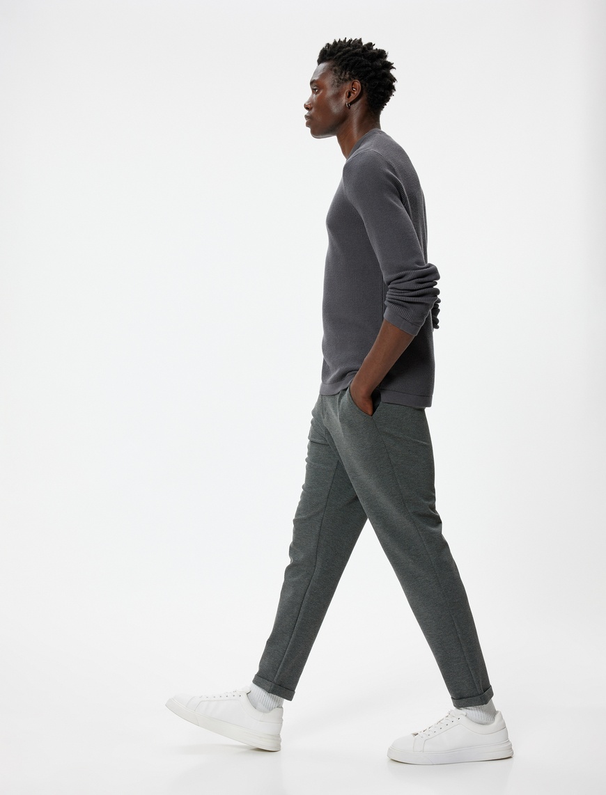 Koton Erkek Slim Fit Chino Pantolon Lastik Detaylı