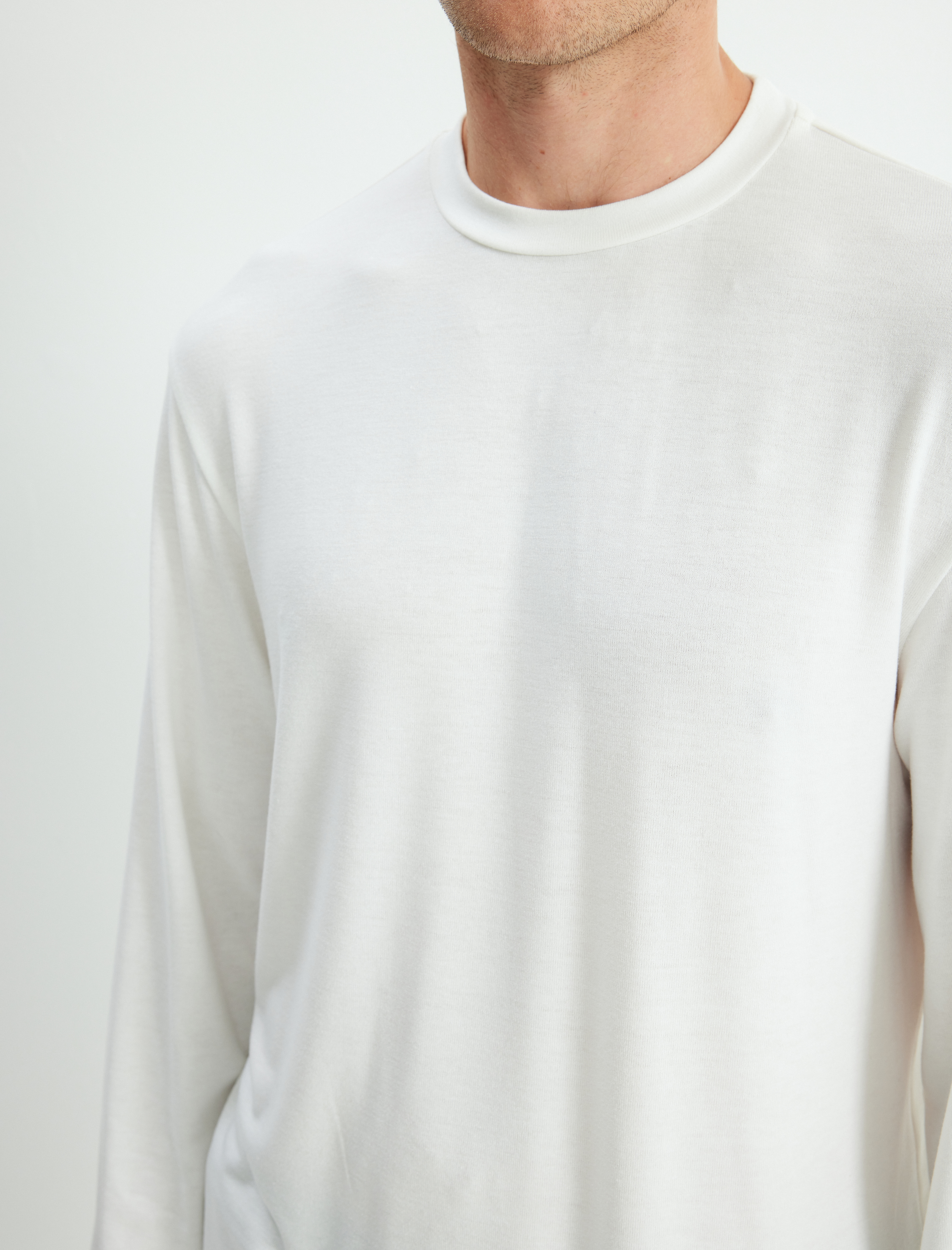   Basic Triko Sweatshirt Bisiklet Yaka Uzun Kollu