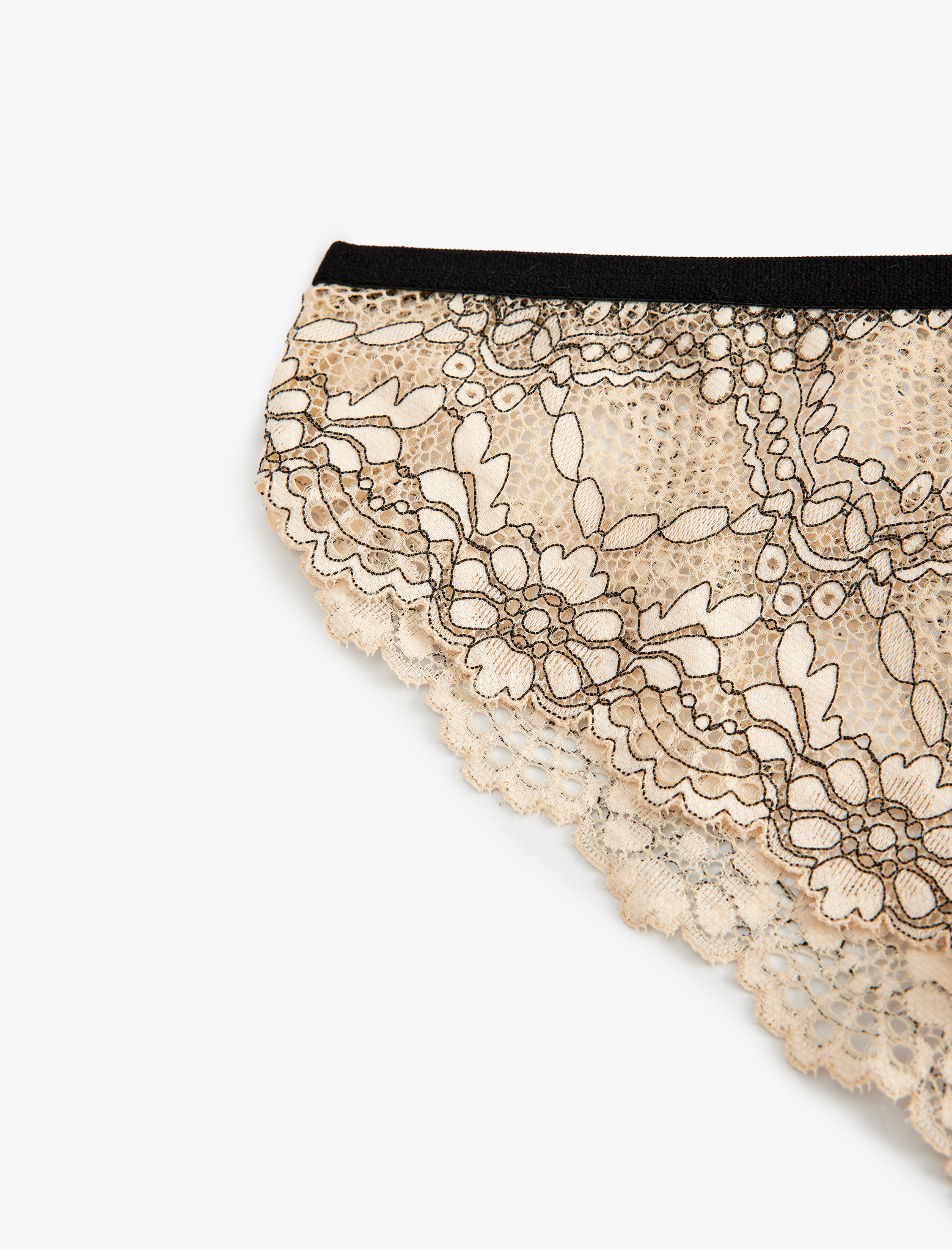   Çiçek Desenli Dantelli Brazilian Külot