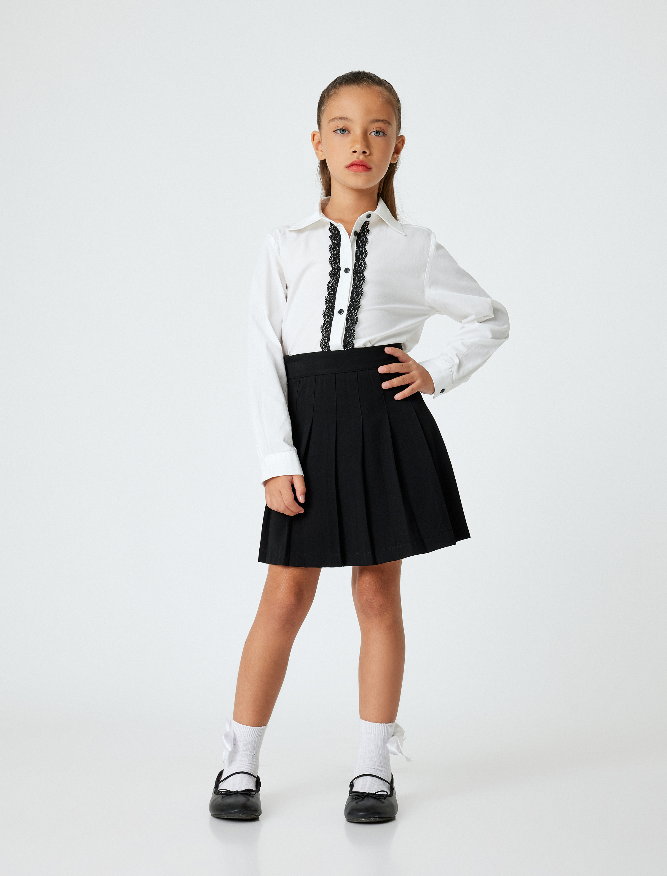  Kız Çocuk Basic Pileli Etek