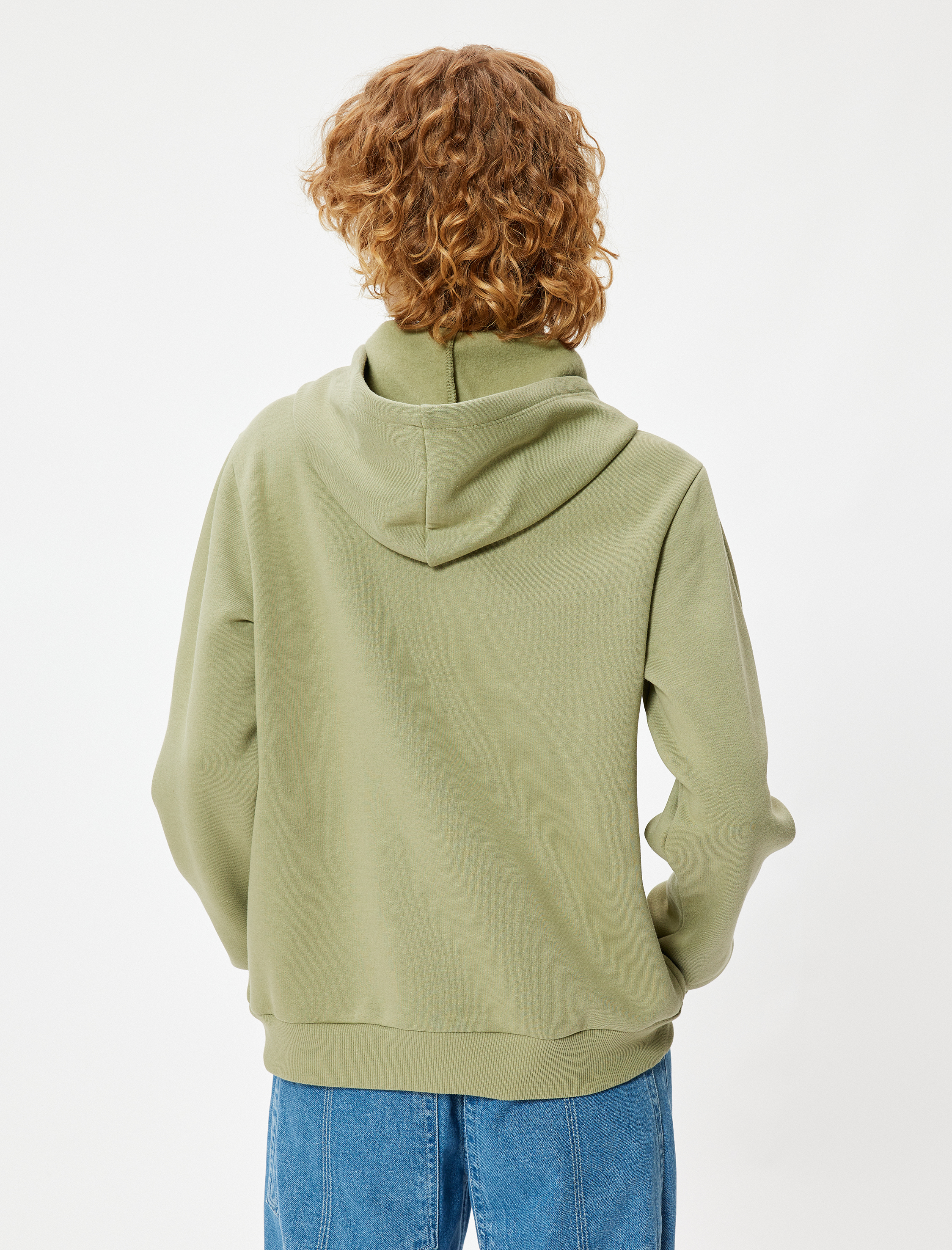   Şardonlu Oversize Kapüşonlu Sweatshirt Panda İşlemeli Kanguru Cepli