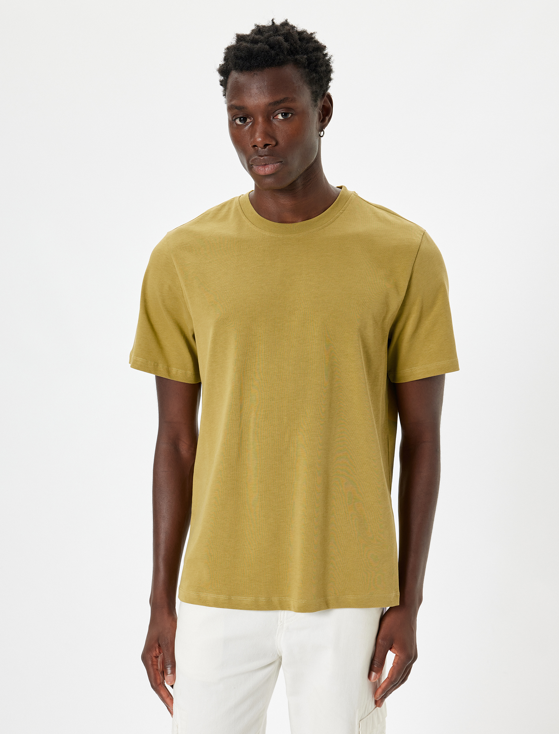   Bisiklet Yaka Kısa Kollu Pamuklu Basic Tişört