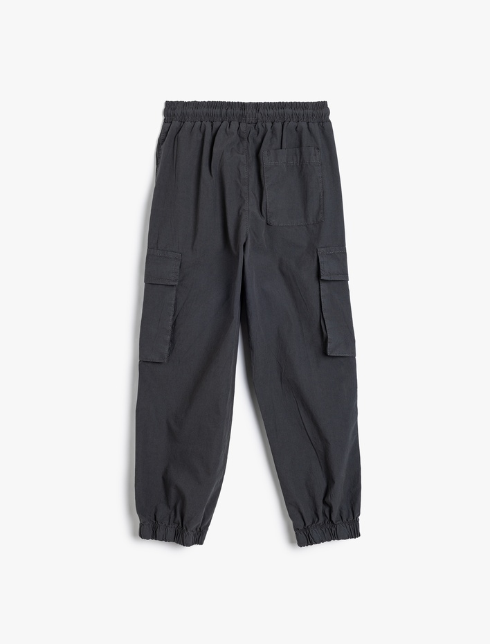 Erkek Çocuk Jogger Paraşüt Pantolon Cepli Beli Bağlamalı Pamuklu