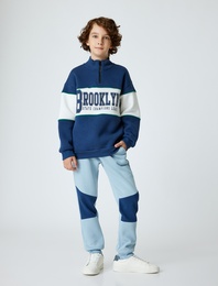 Jogger Eşofman Altı Renk Bloklu Şardonlu