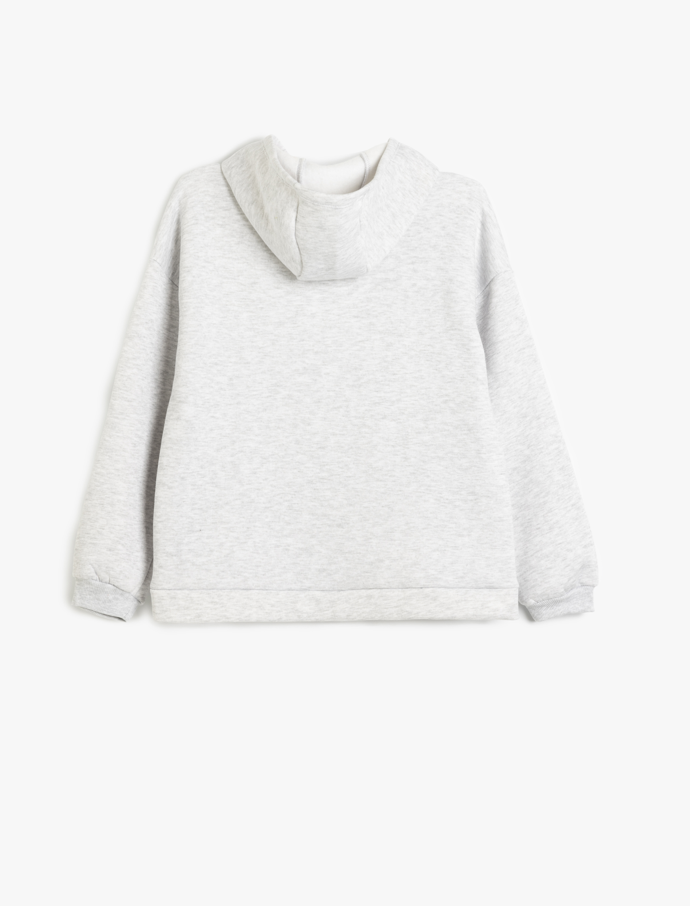  Kız Çocuk Kapşonlu Sweatshirt Kanguru Cepli Uzun Kollu Yıldız Baskılı Şardonlu