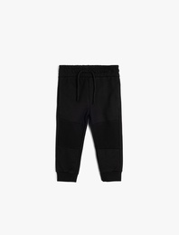 Pamuklu Beli Bağlamalı Cep Detaylı Şardonlu Eşofman Altı