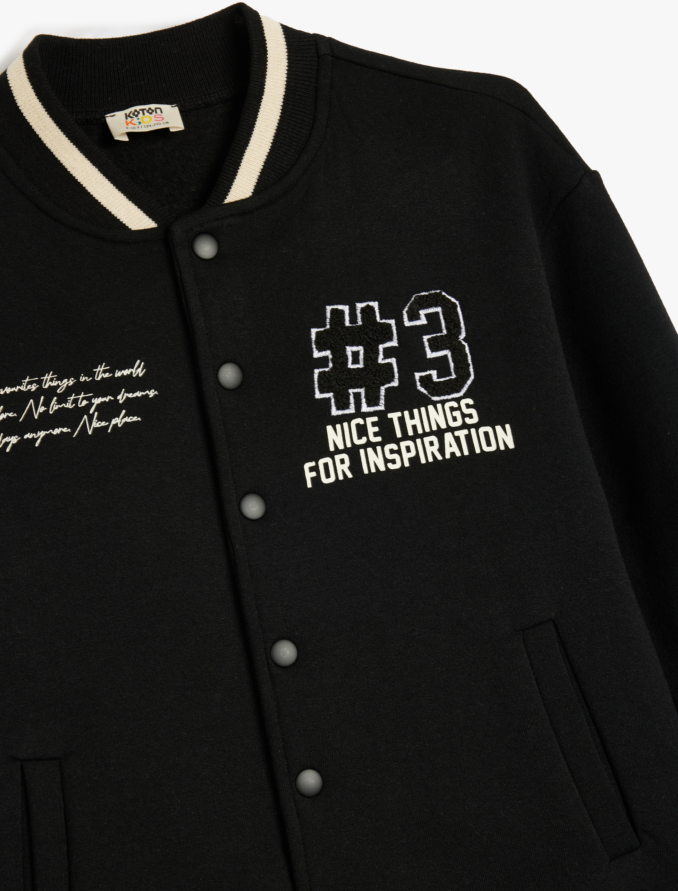  Erkek Çocuk Kolej Ceket Aplike Detaylı Cepli Yuvarlak Yaka Şardonlu