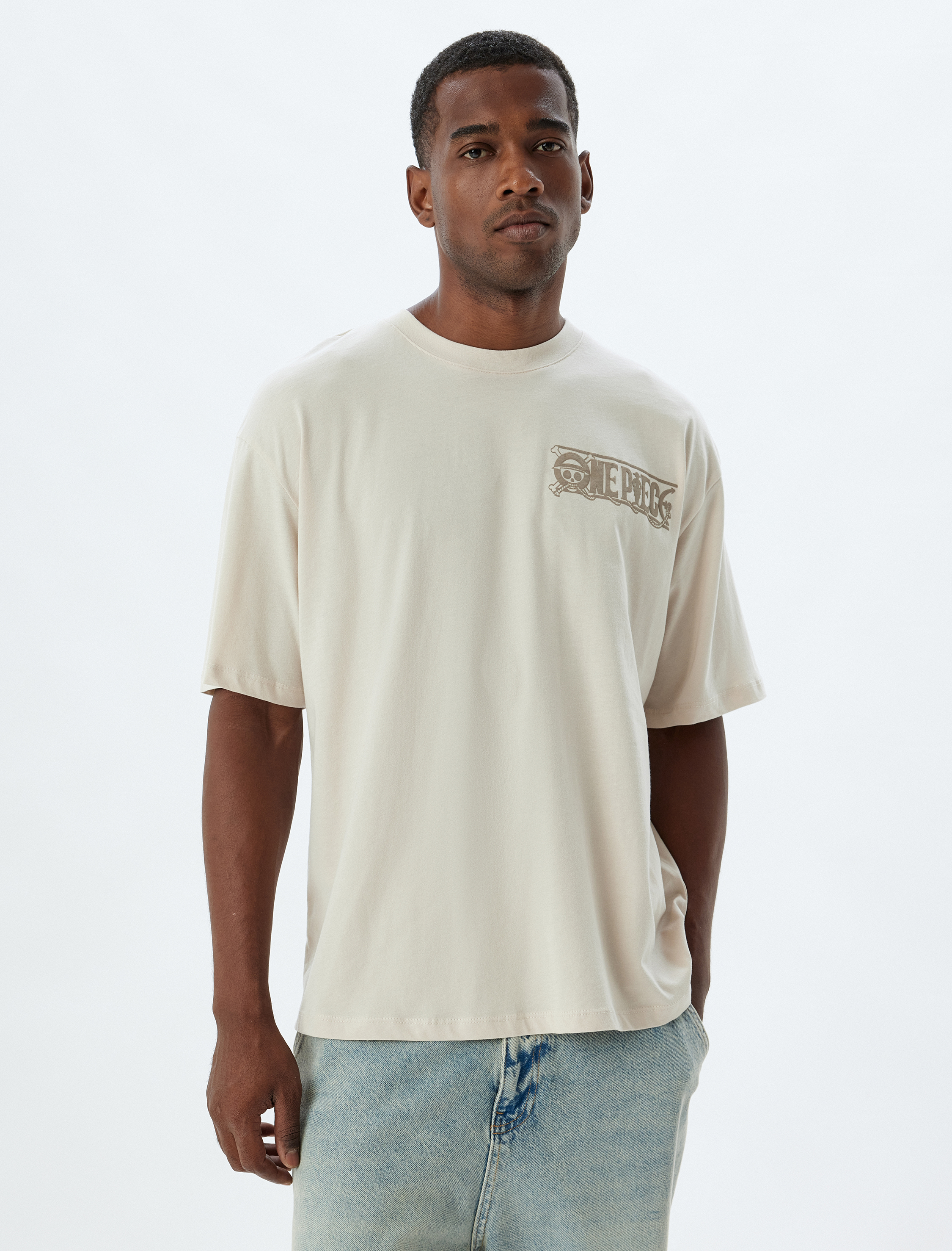   One Piece Tişört Lisanslı Kısa Kollu Bisiklet Yaka Pamuklu