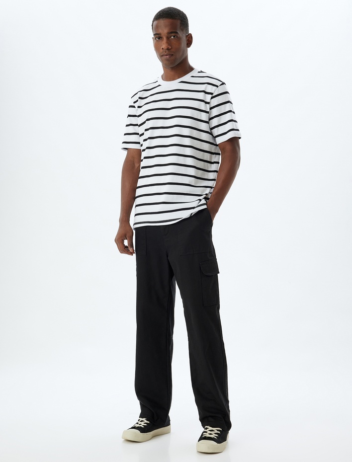  Bisiklet Yaka Pamuklu Kısa Kollu Tişört