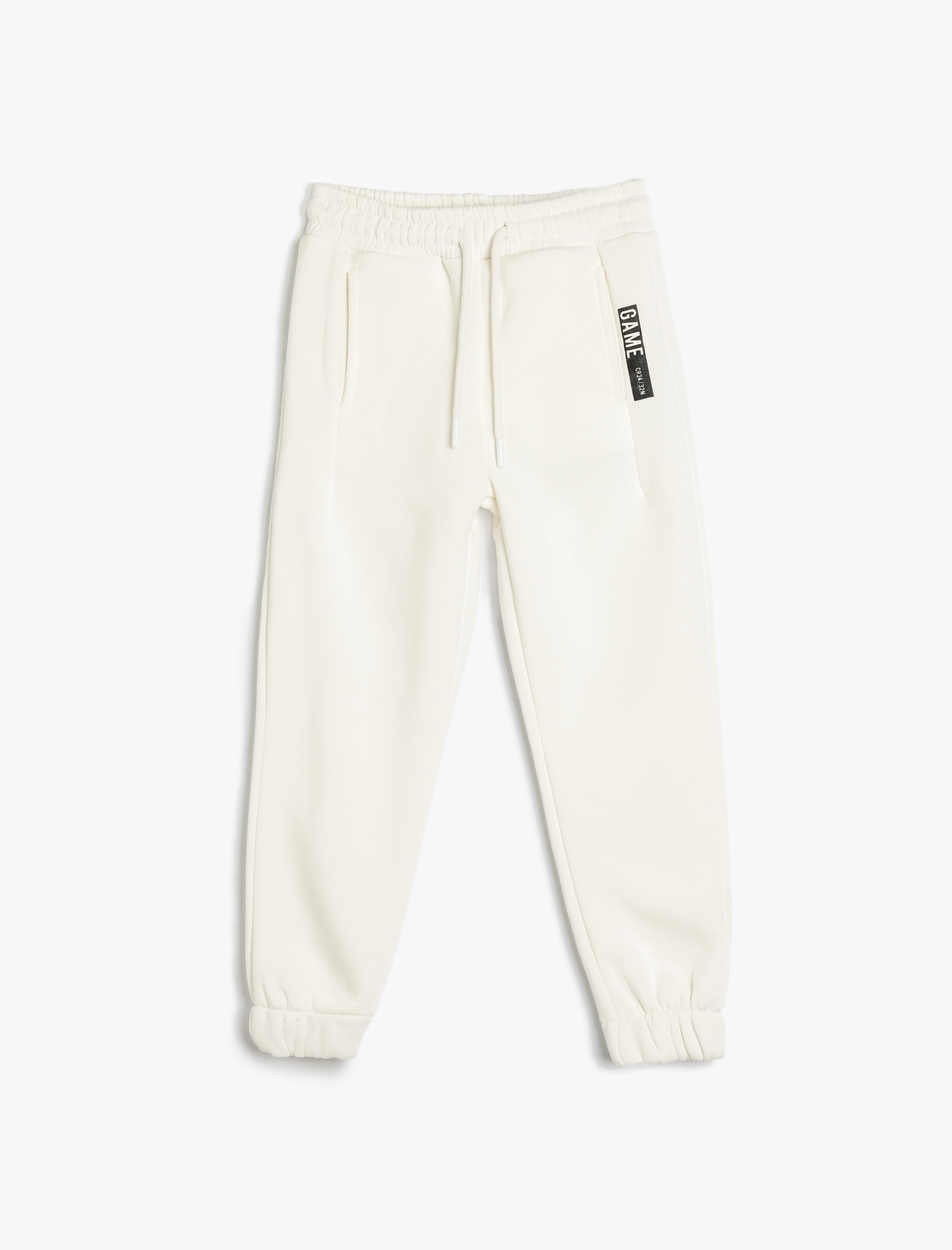  Erkek Çocuk Jogger Eşofman Altı Slogan Baskılı Beli Bağcıklı Cep Detaylı Şardonlu