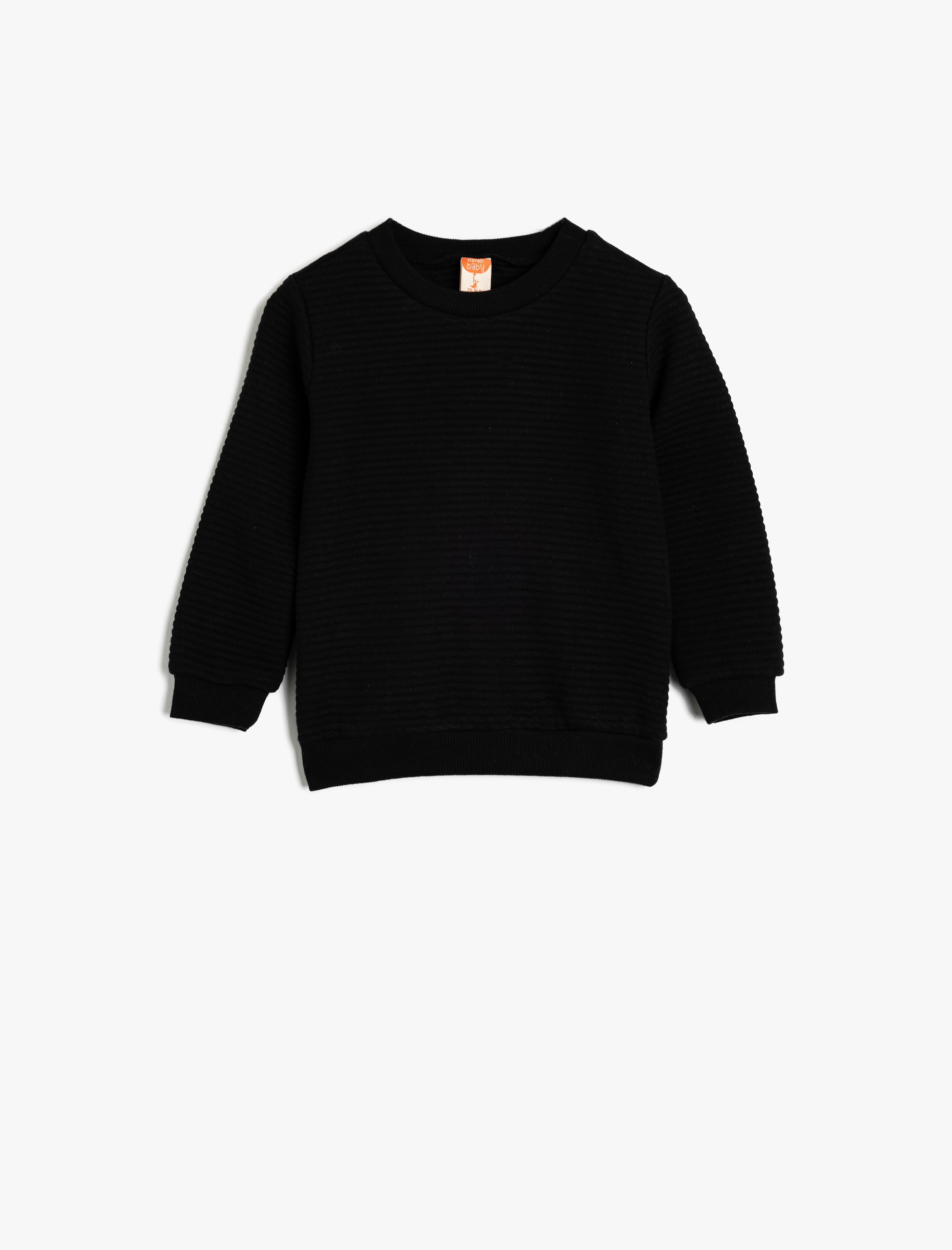  Erkek Bebek Pamuklu Bisiklet Yaka Uzun Kollu Basic Sweatshirt