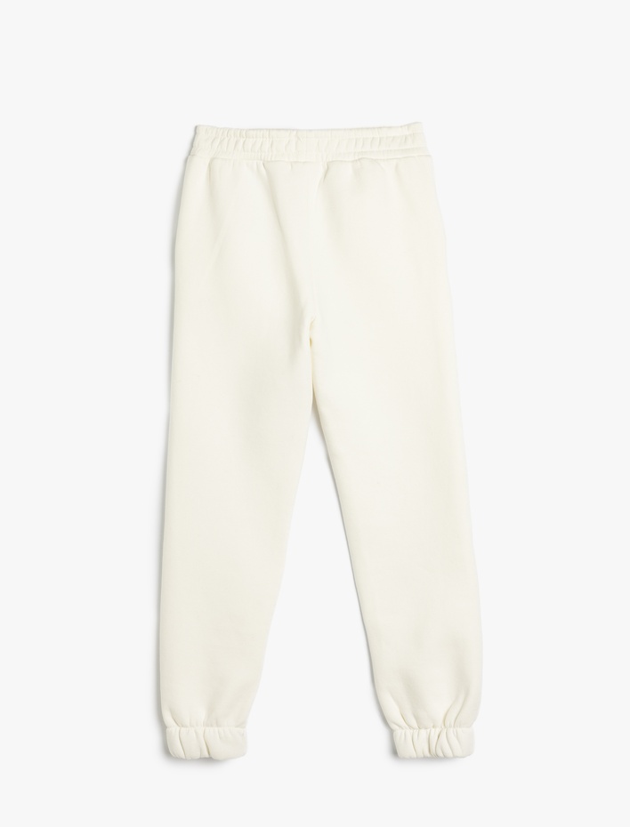 Kız Çocuk Jogger Eşofman Altı Kalp Baskılı Beli Lastikli Cepli Şardonlu