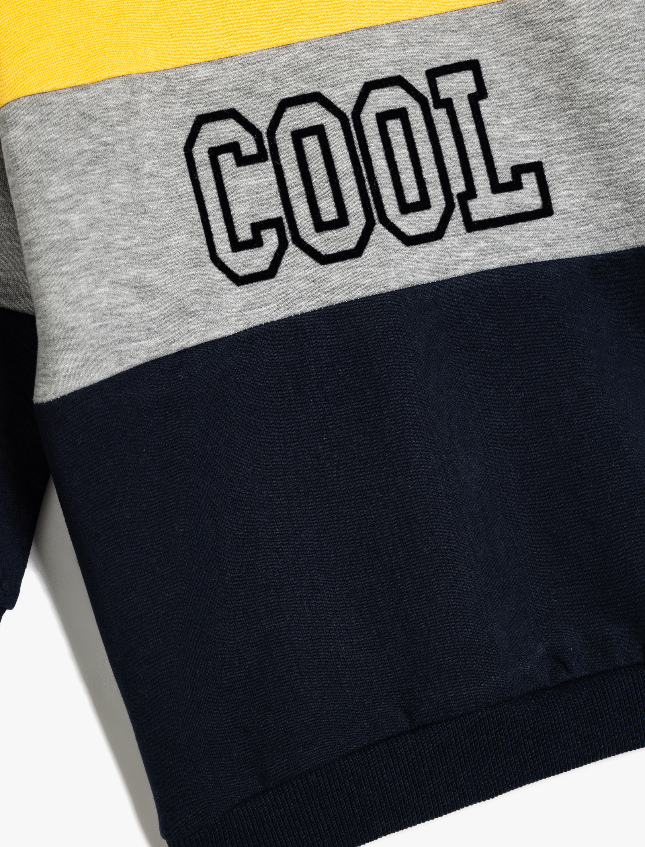  Erkek Bebek Slogan Baskılı Uzun Kollu Pamuklu Bisiklet Yaka Şardonlu Sweatshirt