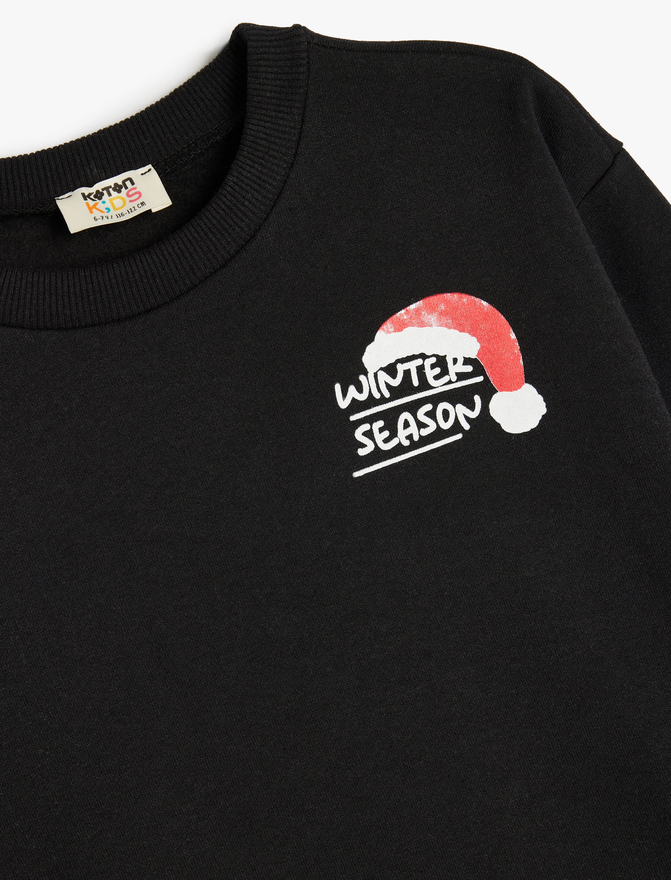  Erkek Çocuk Sweatshirt Yılbaşı Temalı Baskı Detaylı Uzun Kollu Bisiklet Yaka Şardonlu