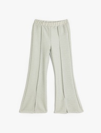 İspanyol Paça Eşofman Altı Beli Lastikli Yırtmaçlı