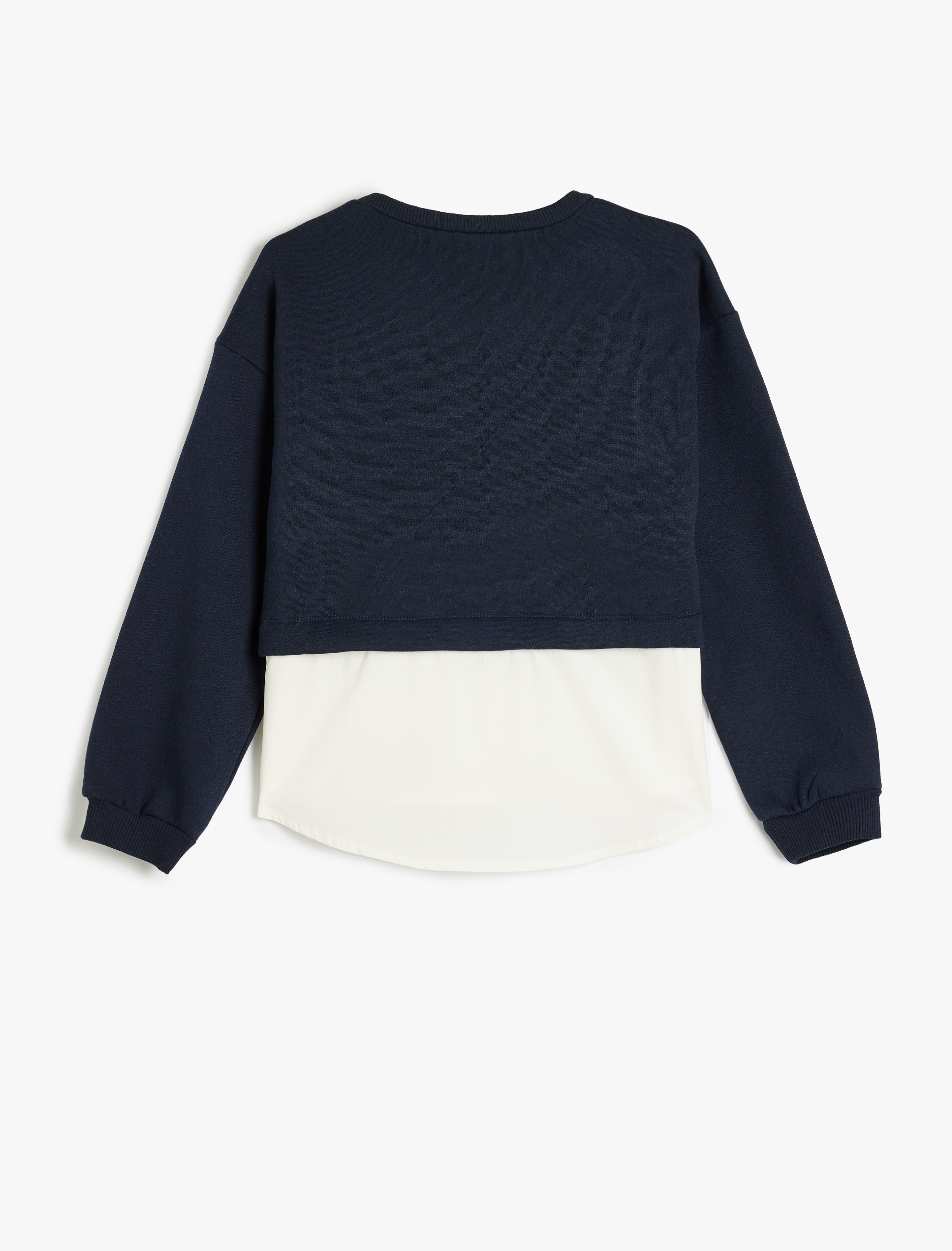  Kız Çocuk Sweatshirt London Şehir Baskılı Bisiklet Yaka Gömlek Etek Ucu Detaylı Şardonlu