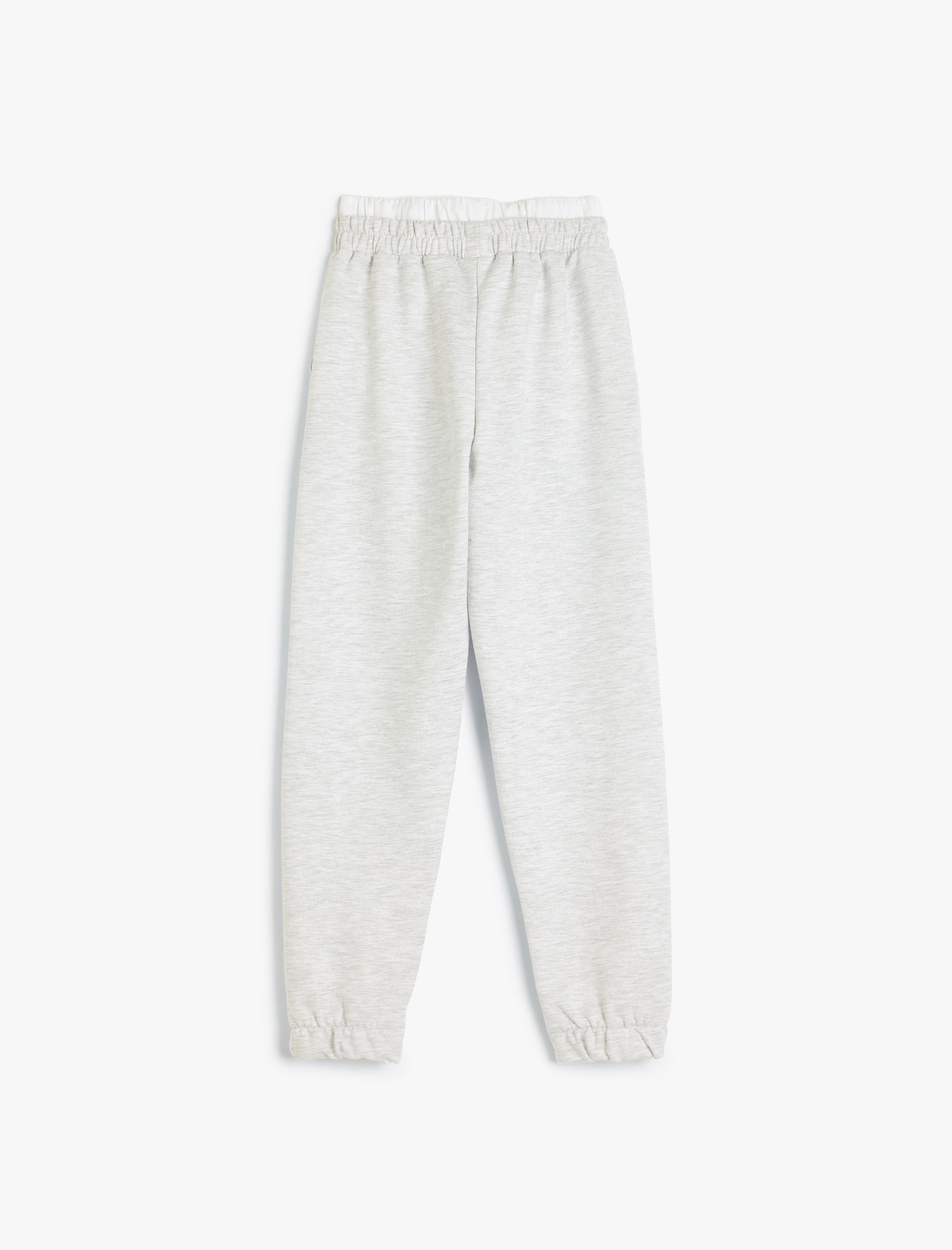 Kız Çocuk Basic Jogger Eşofman Altı Beli Lastikli Çift Bel Detaylı Şardonlu