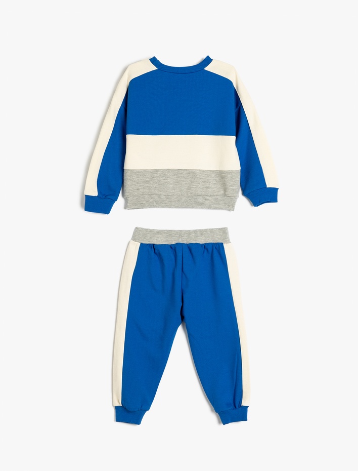 Erkek Bebek Eşofman Takımı Uzun Kollu Pamuklu Sweatshirt ve Eşofman Altı Şardonlu