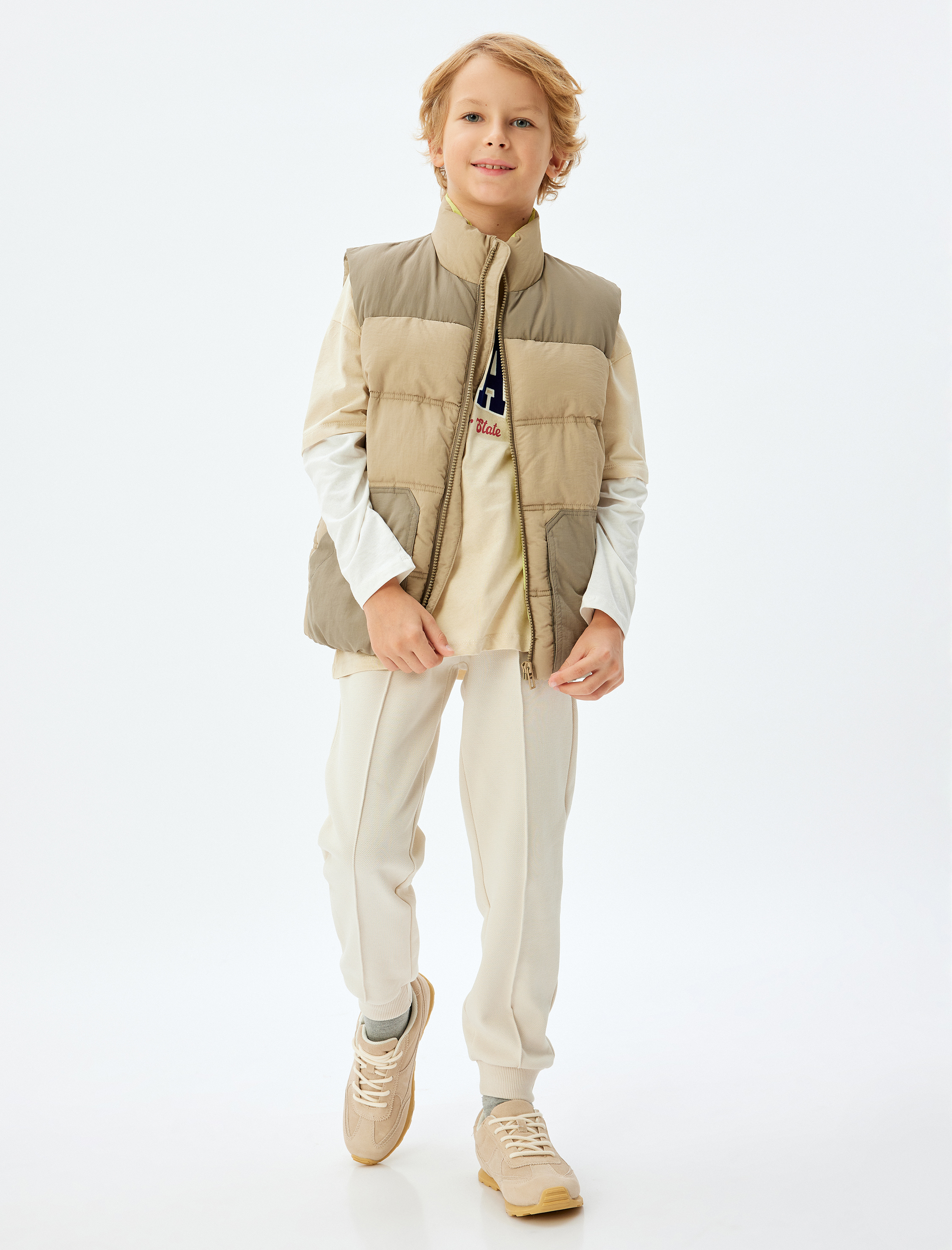  Erkek Çocuk Basic Jogger Eşofman Altı Beli Bağlamalı Şardonlu