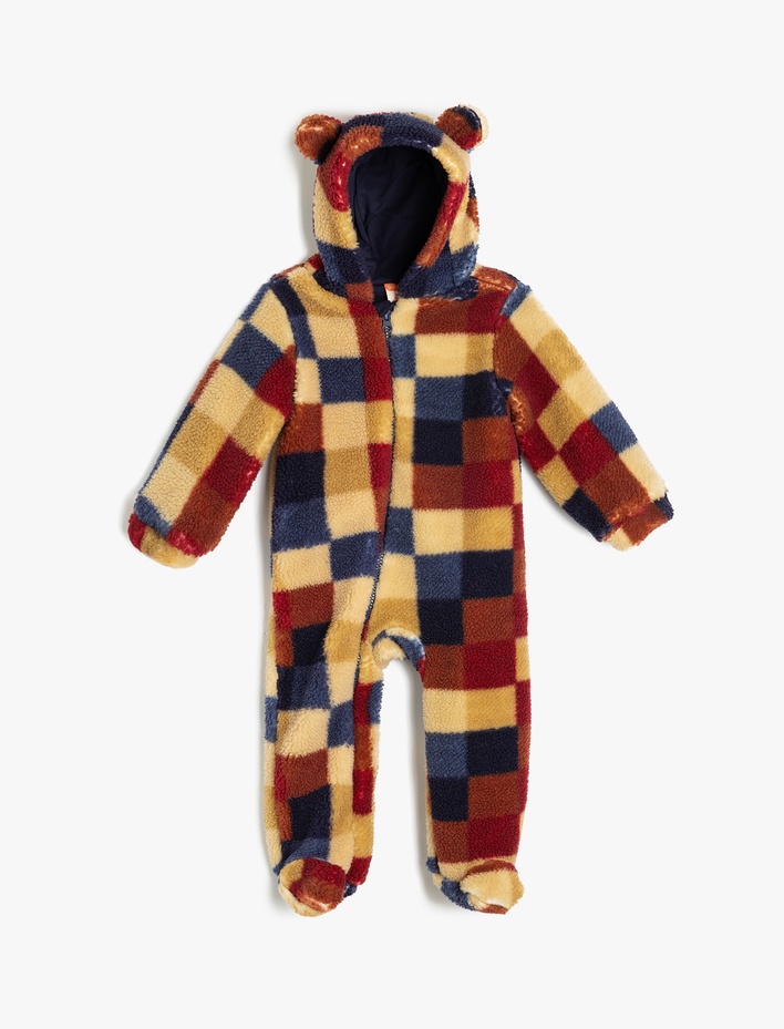 Erkek Bebek Polar Astronot Tulum Fermuar Kapamalı Ayaklı