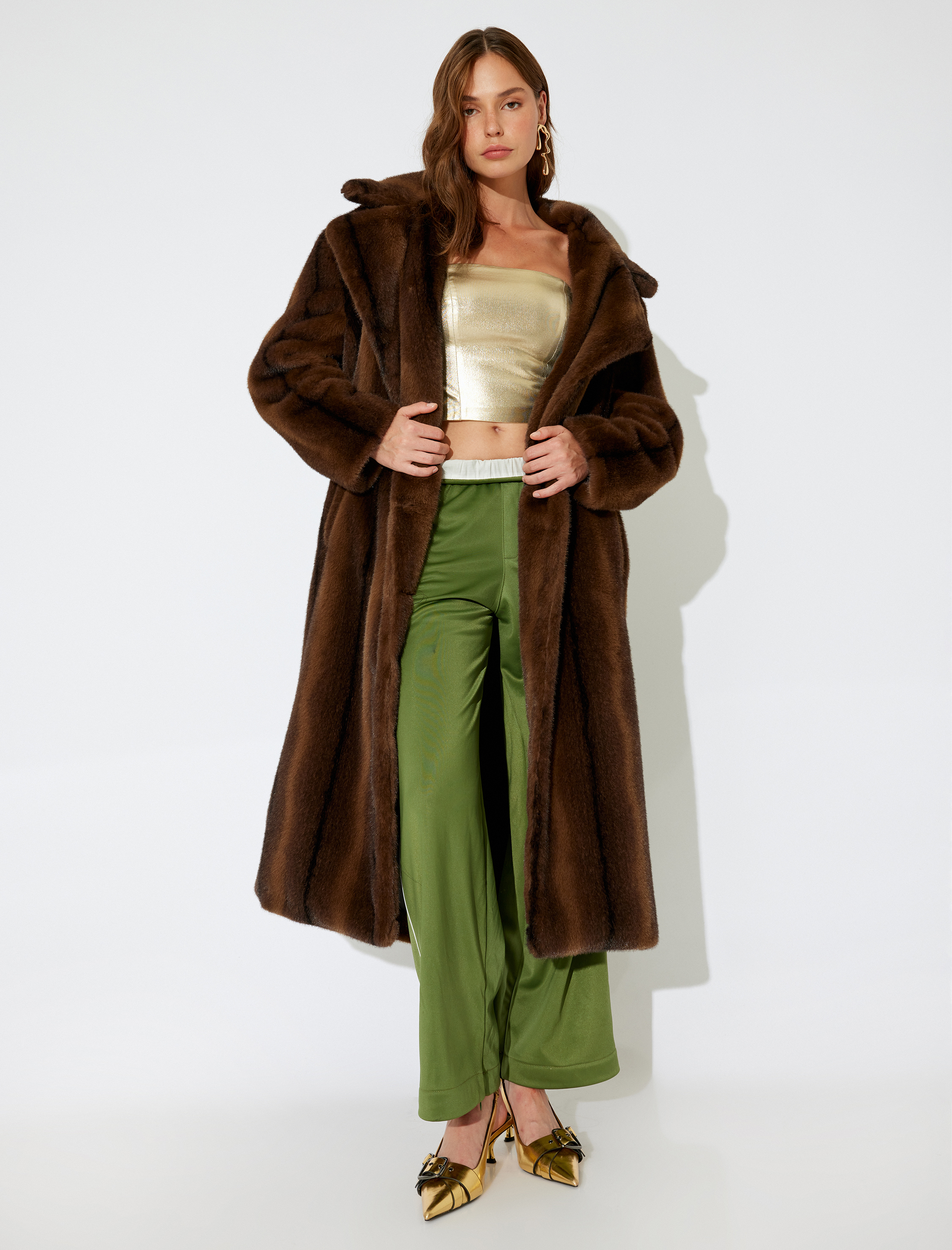   Geniş Paça Düşük Bel Lastikli Cepli Biyeli Eşofman Pantolon