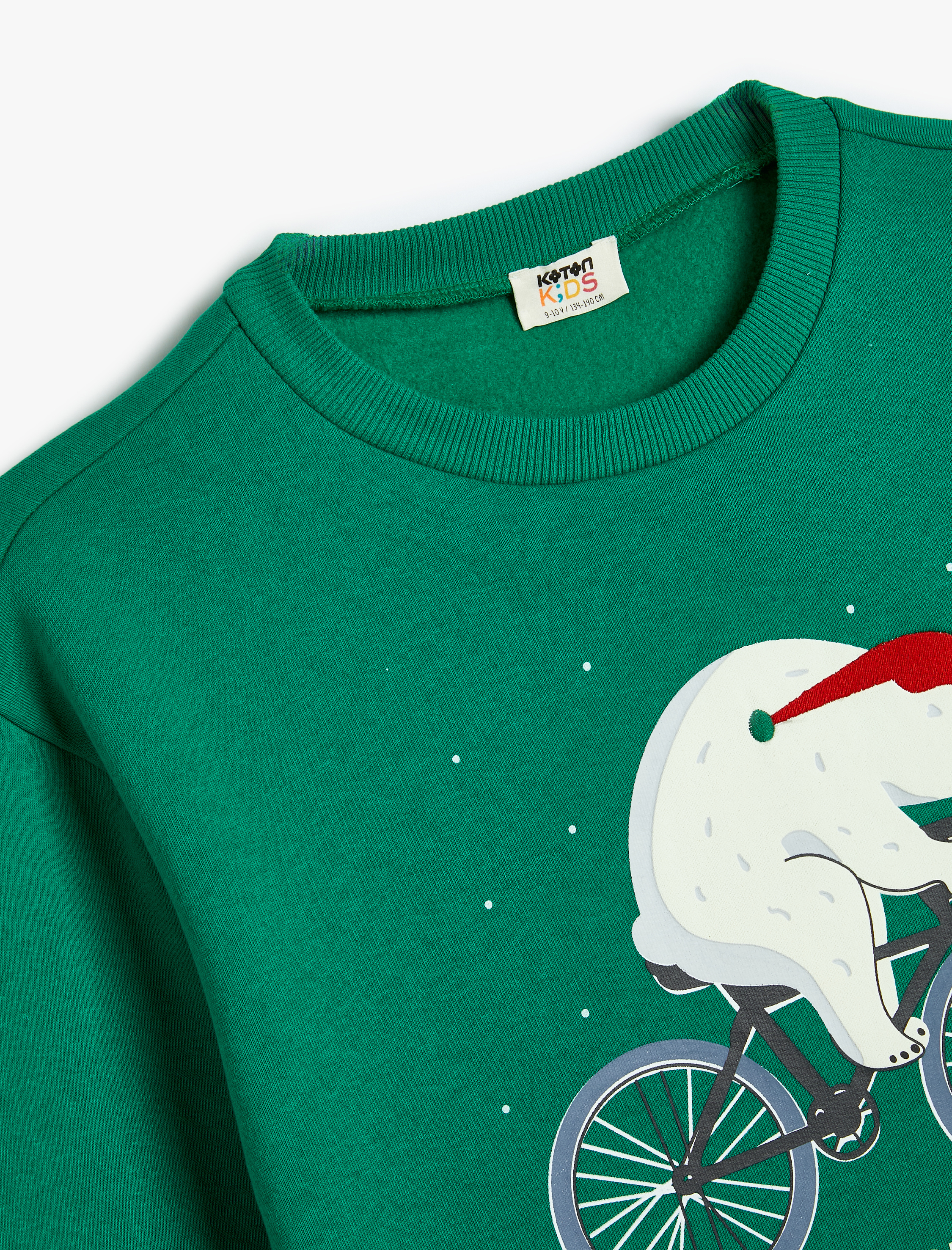  Erkek Çocuk Uzun Kollu Bisiklet Yaka Yılbaşı Temalı Şardonlu Sweatshirt