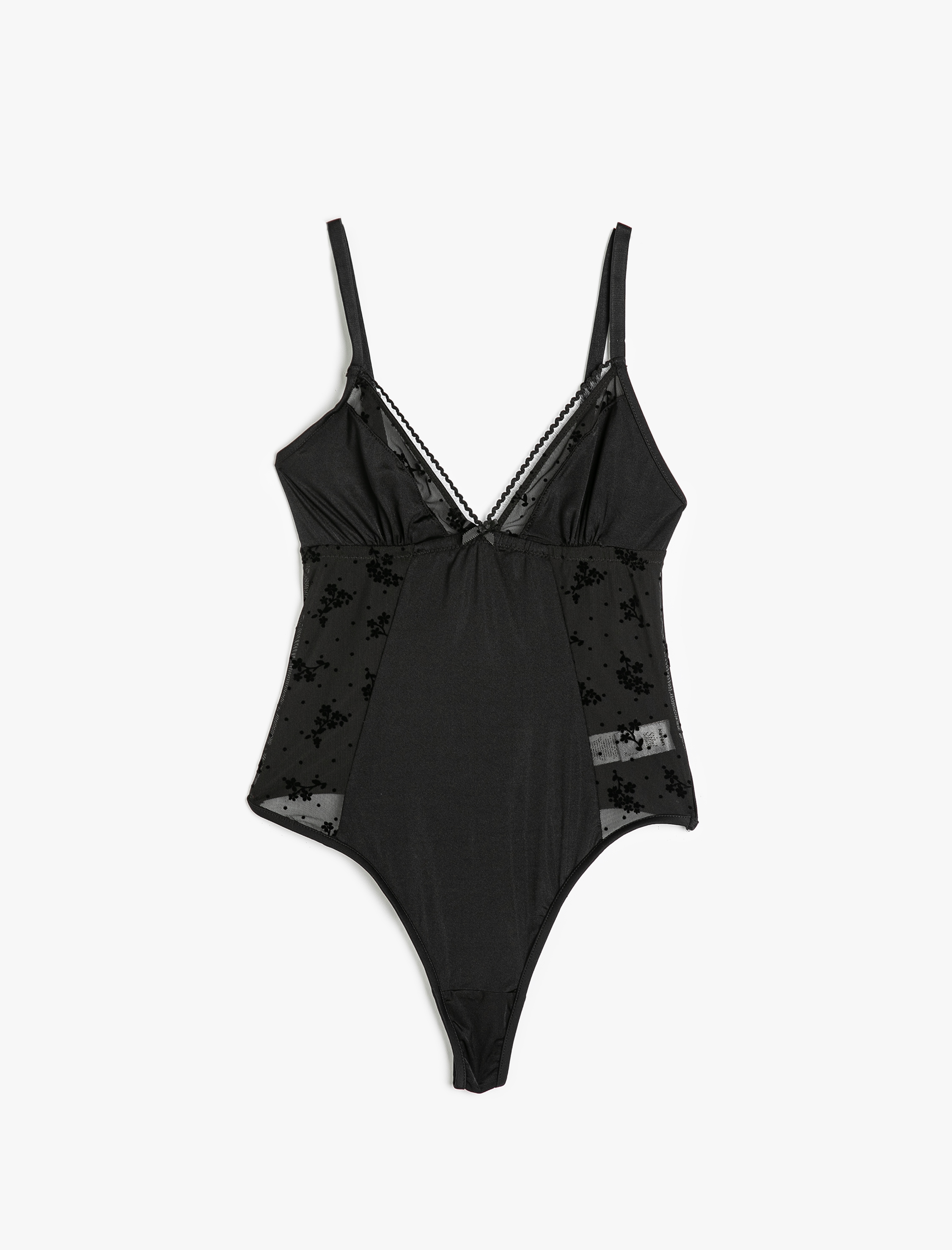   Askılı Tül Detaylı Bodysuit