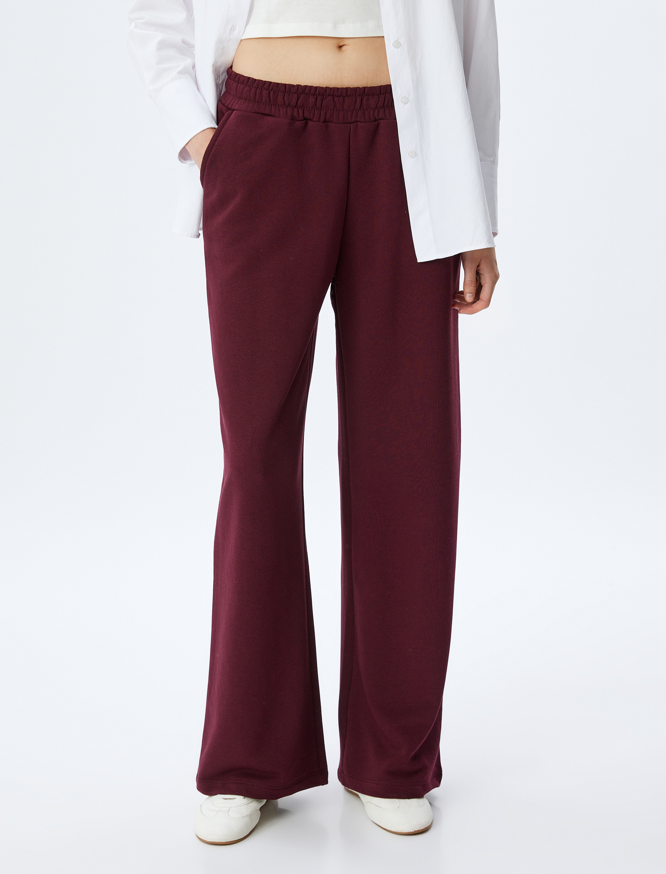   Geniş Paça Beli Lastikli Cepli Şardonlu Rahat Kalıp Eşofman Altı