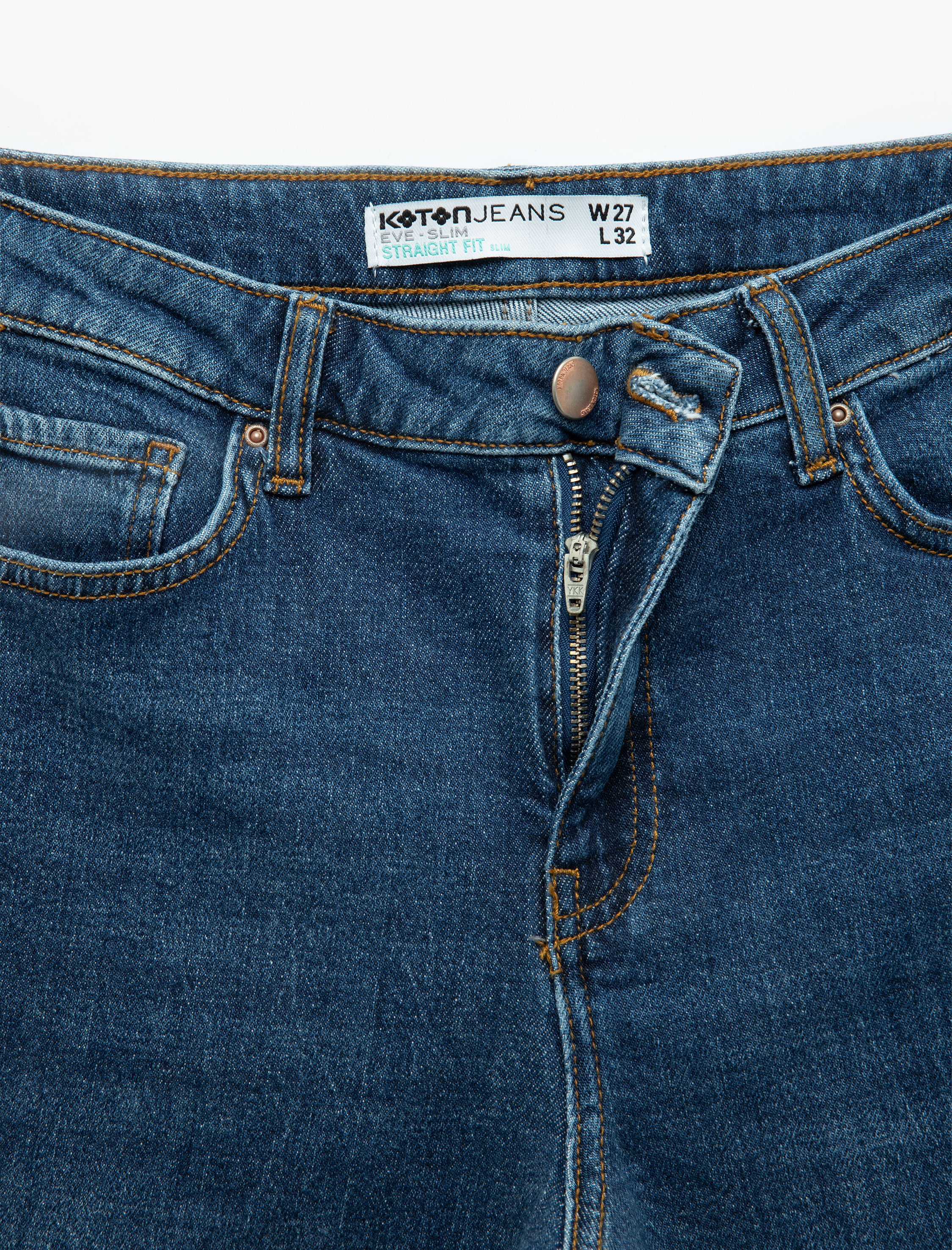   Normal Bel Kısa Düz Paça Dar Kalıp Jean Pantolon - Slim Straight Jeans