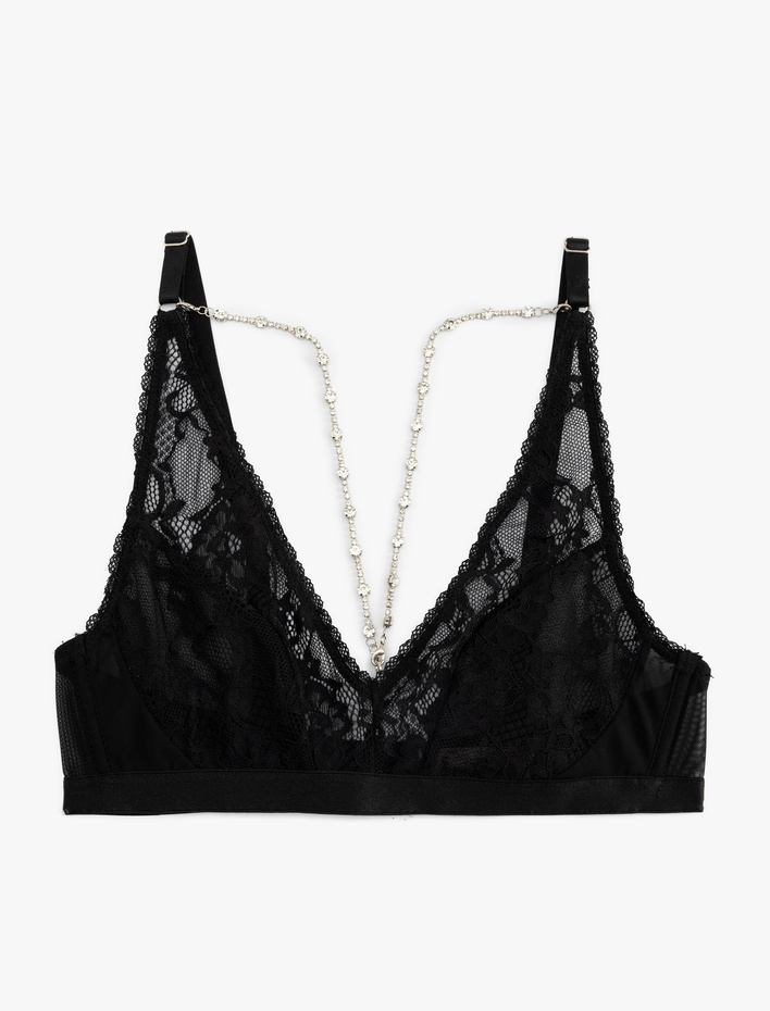  Çıkarılabilir Vücut Kolye Detaylı Balensiz Dolgusuz Dantelli Bralet