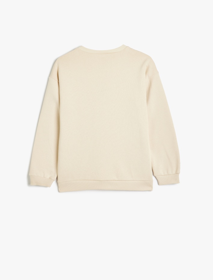 Erkek Çocuk Kaplan İşlemeli Uzun Kollu Pamuklu Oversize Sweatshirt