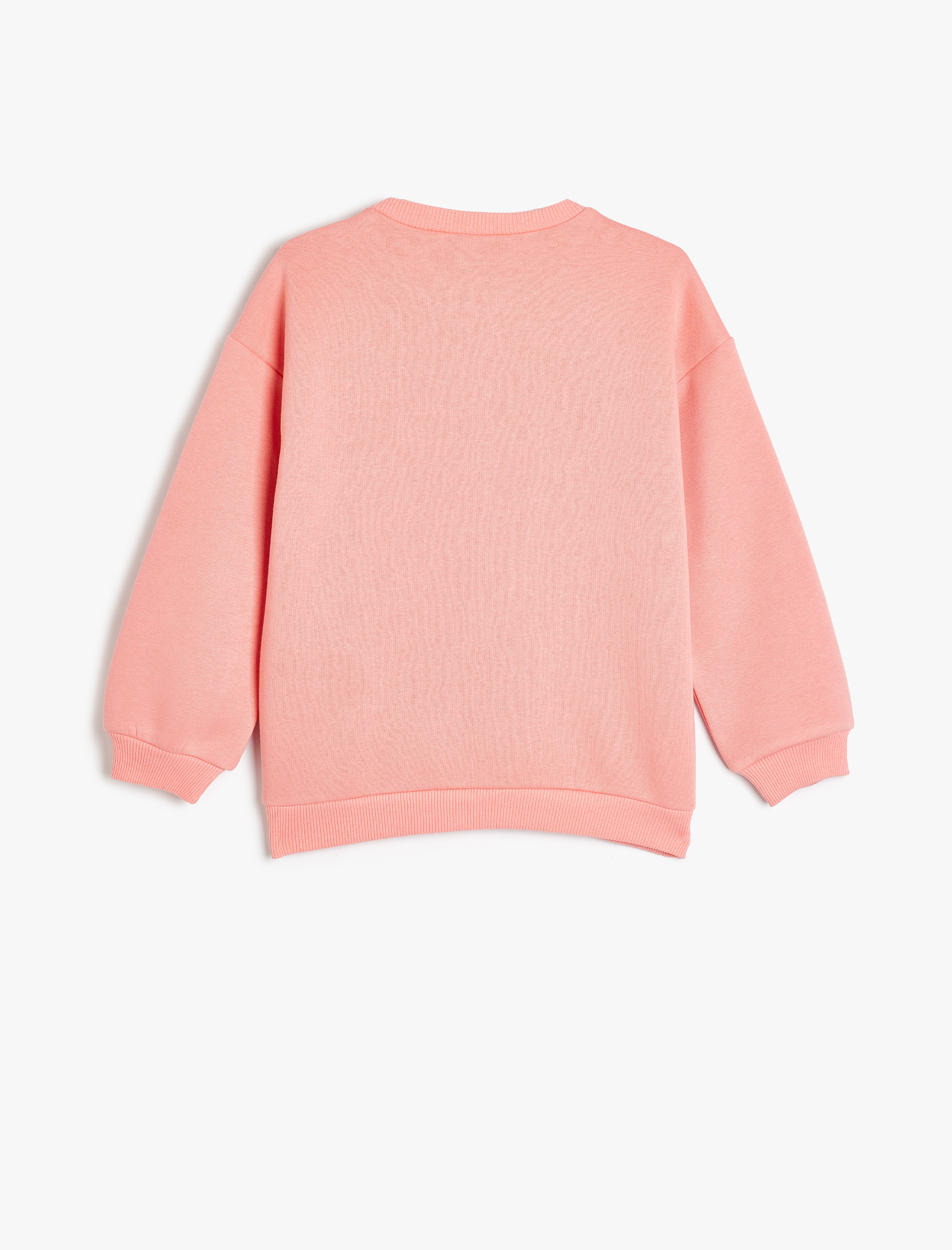  Kız Çocuk Sweatshirt Unicorn Baskılı Uzun Kollu Bisiklet Yaka Pamuk Karışımlı Şardonlu
