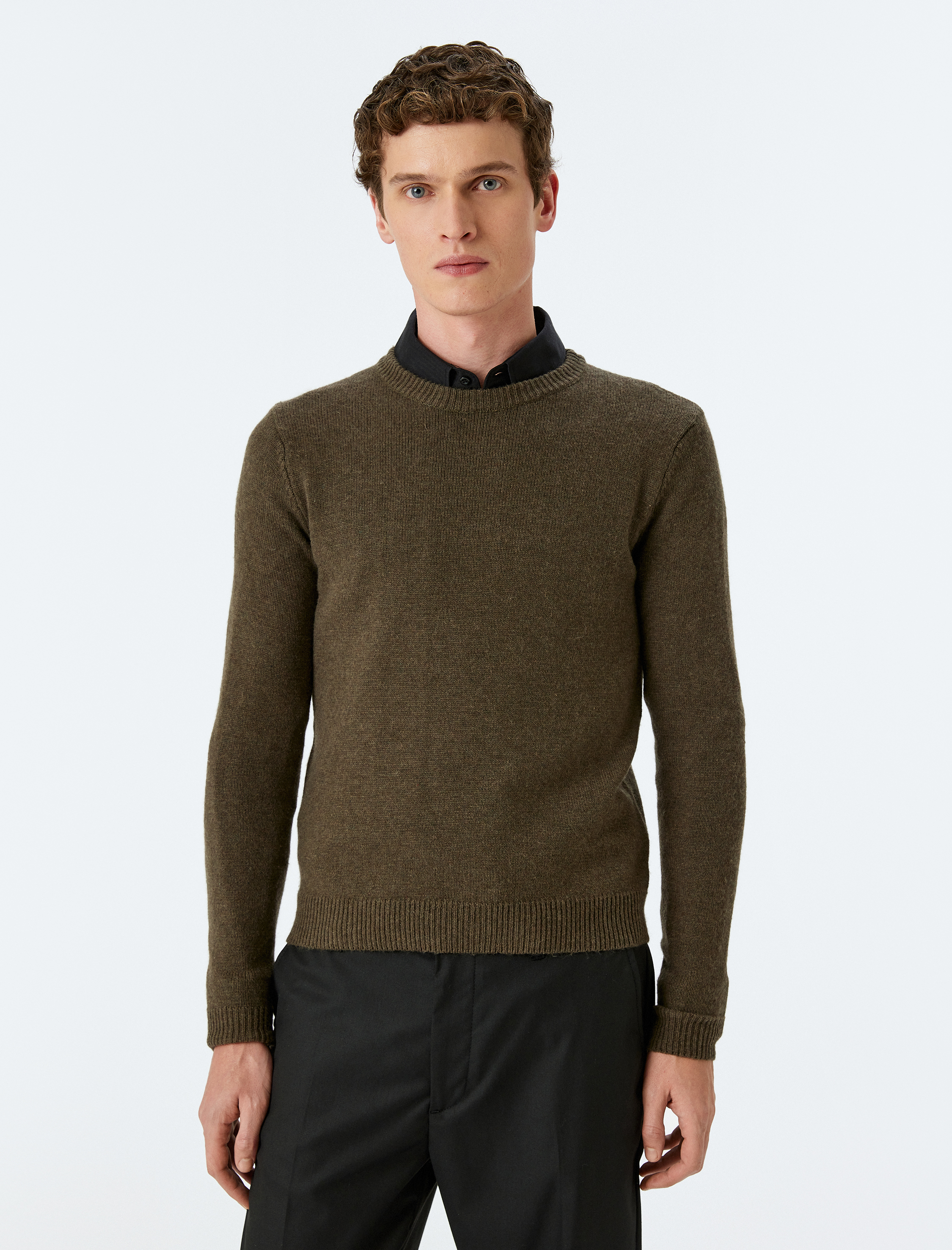   Kışlık Triko Kazak Basic Bisiklet Yaka Viskon