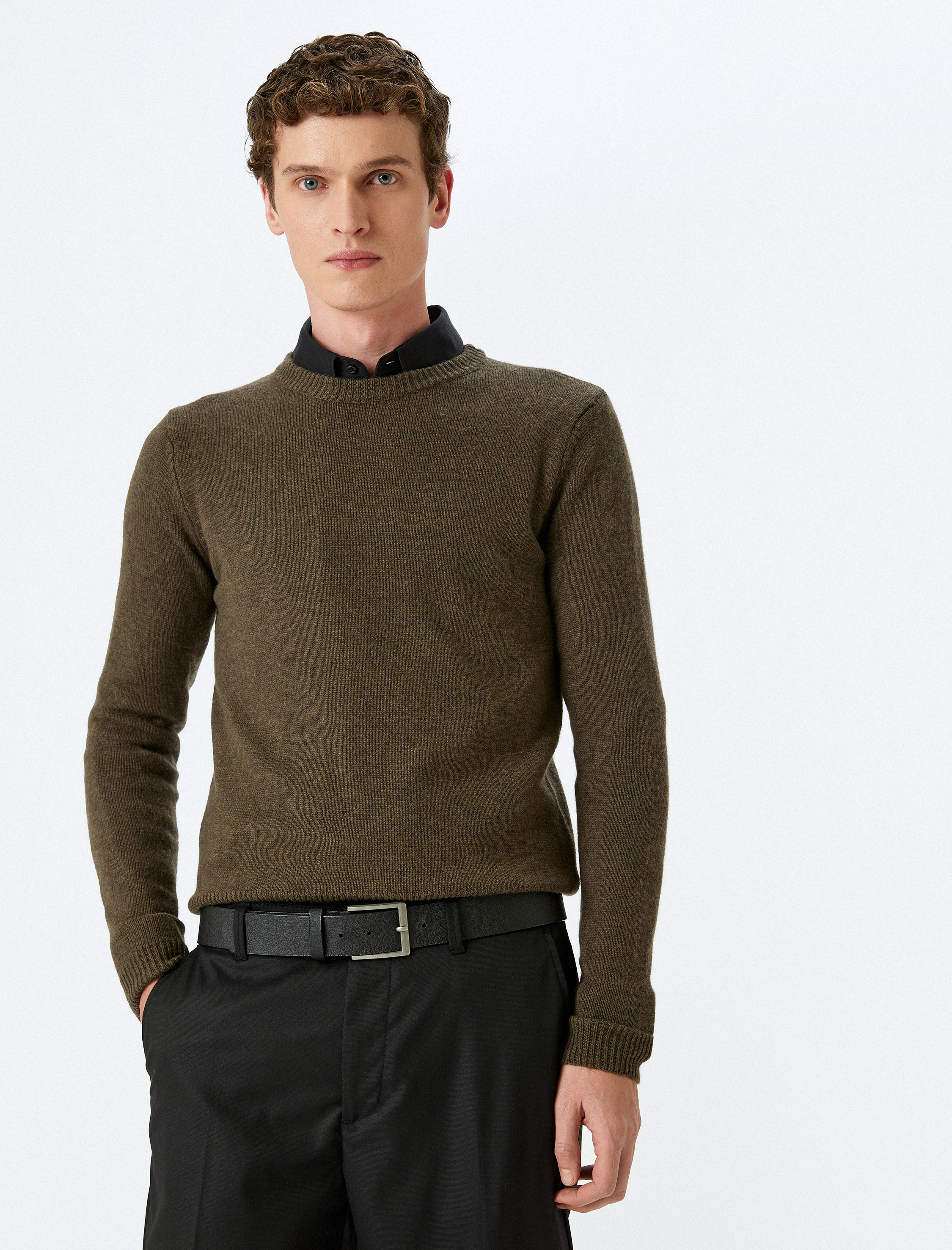   Kışlık Triko Kazak Basic Bisiklet Yaka Viskon