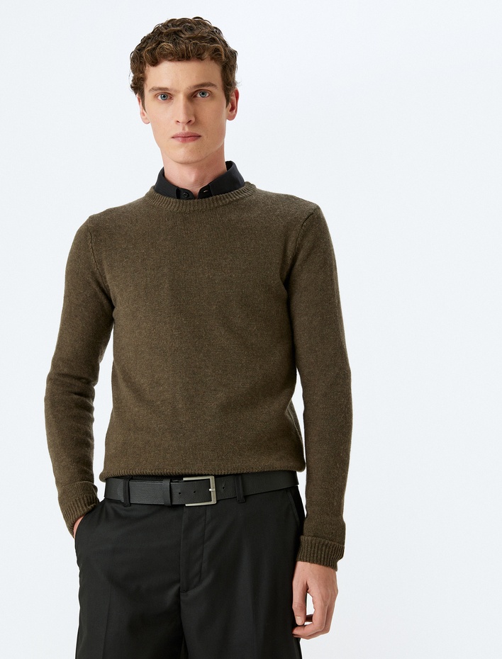  Kışlık Triko Kazak Basic Bisiklet Yaka Viskon