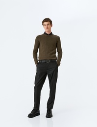 Kışlık Triko Kazak Basic Bisiklet Yaka Viskon