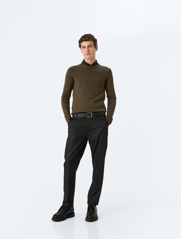  Kışlık Triko Kazak Basic Bisiklet Yaka Viskon