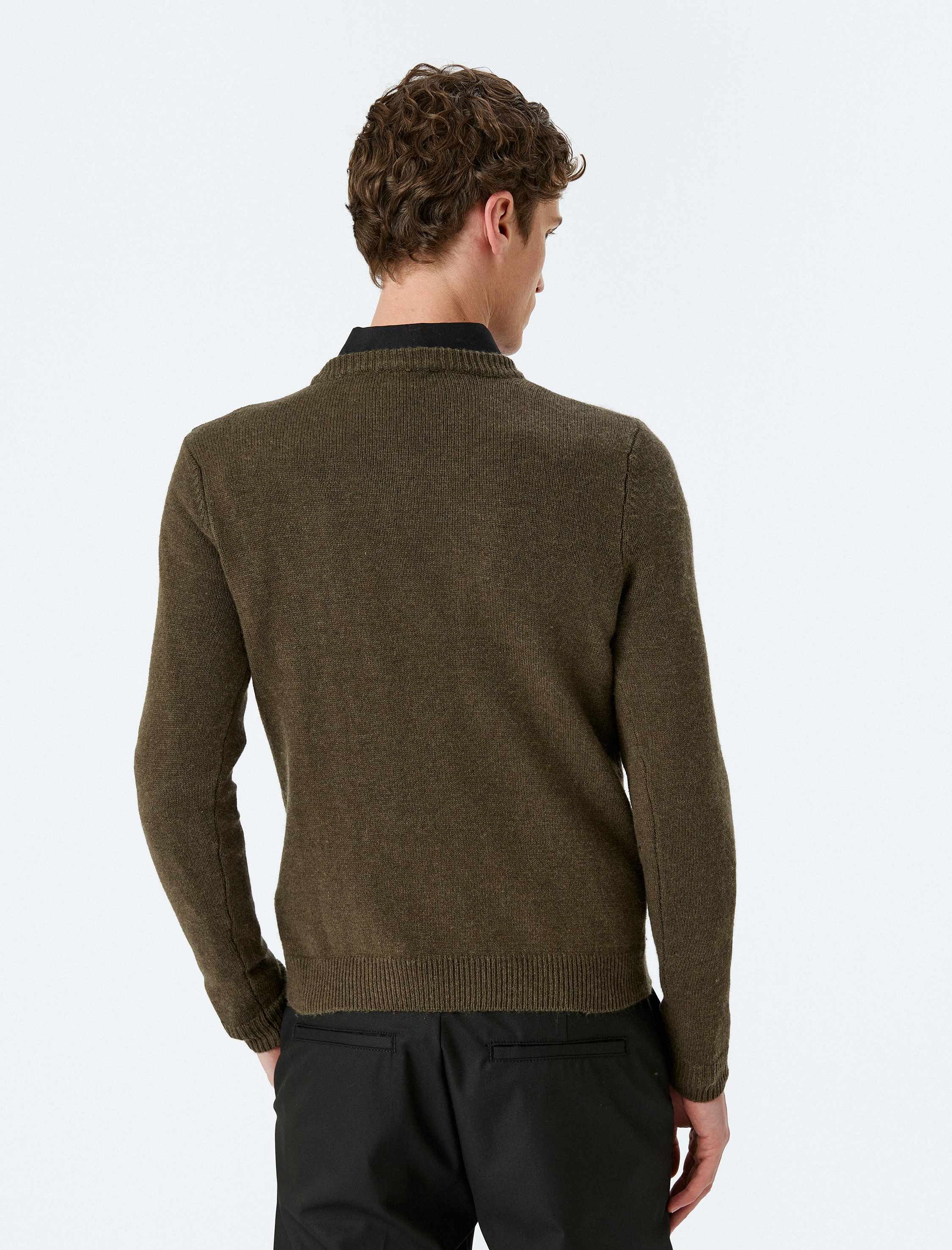   Kışlık Triko Kazak Basic Bisiklet Yaka Viskon