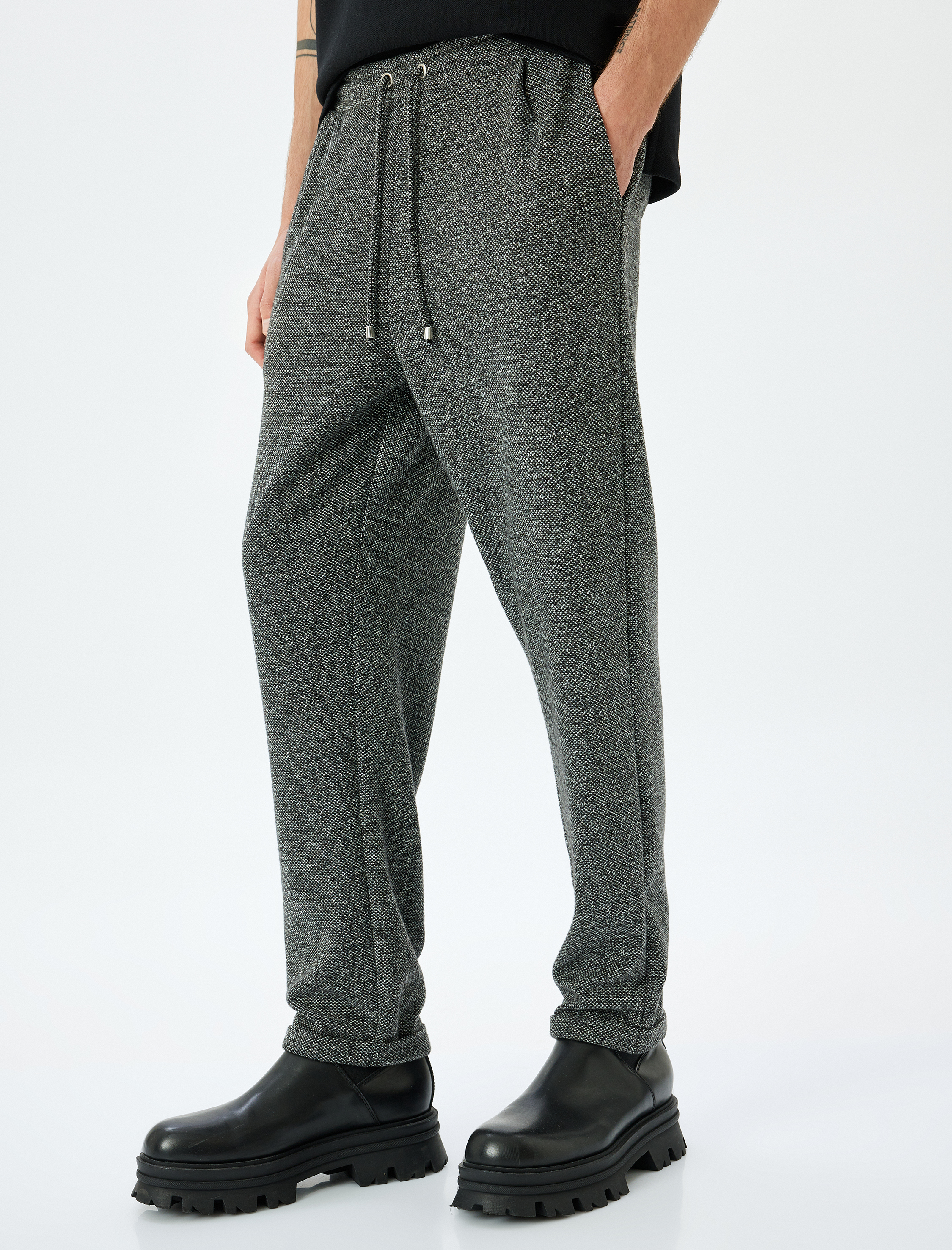   Normal Bel Cepli Beli Bağcıklı Eşofman Altı