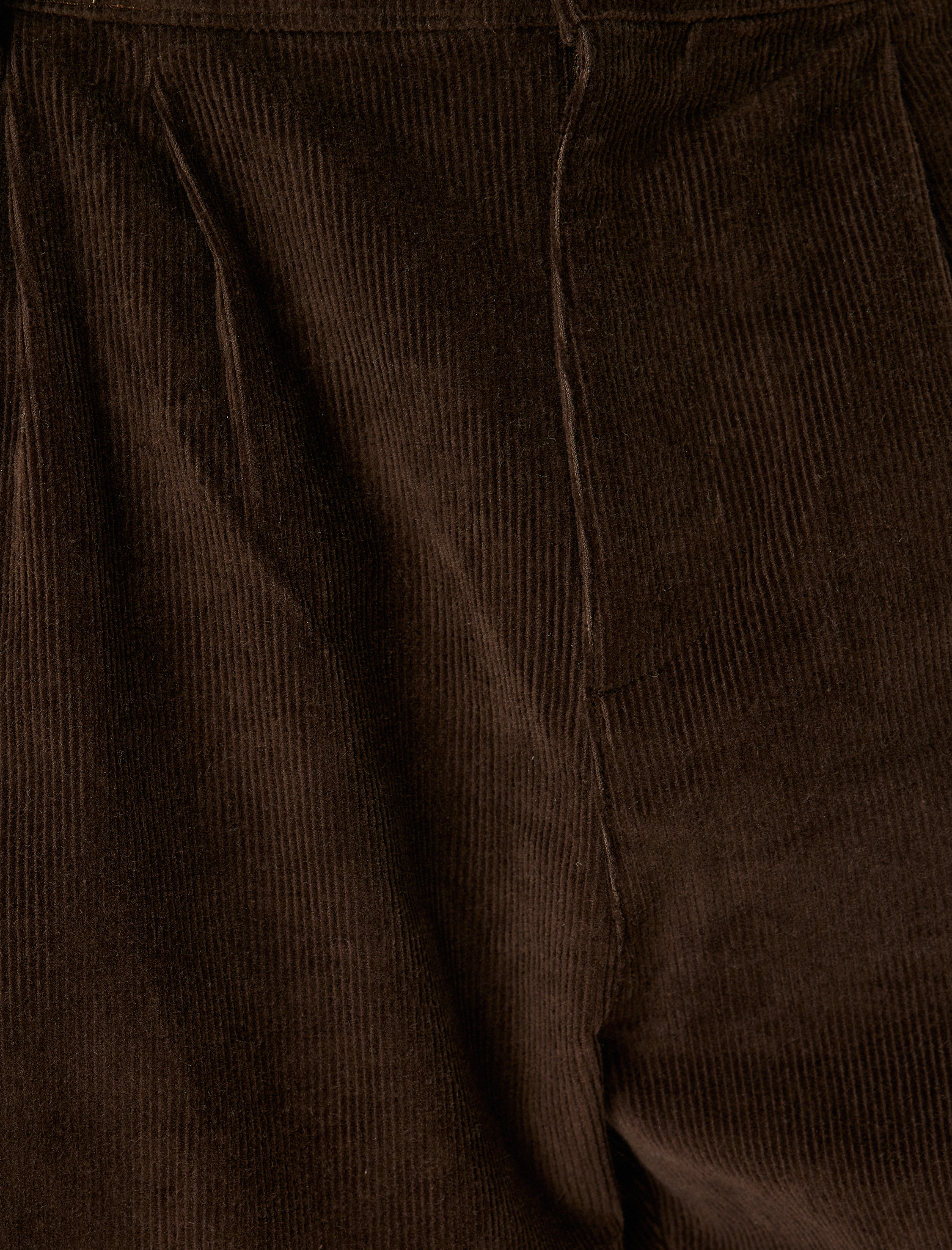   Pile Detaylı Pamuklu Fitilli Kadife Bol Baggy Pantolon