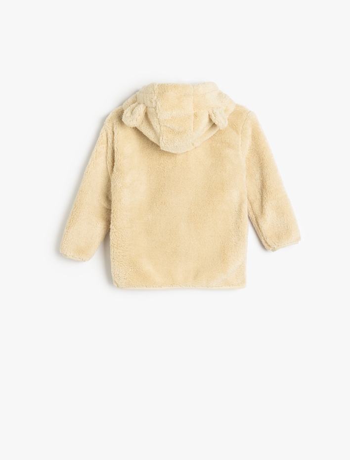 Erkek Bebek Kapşonlu Fermuar Kapamalı Uzun Kollu Polar Sweatshirt