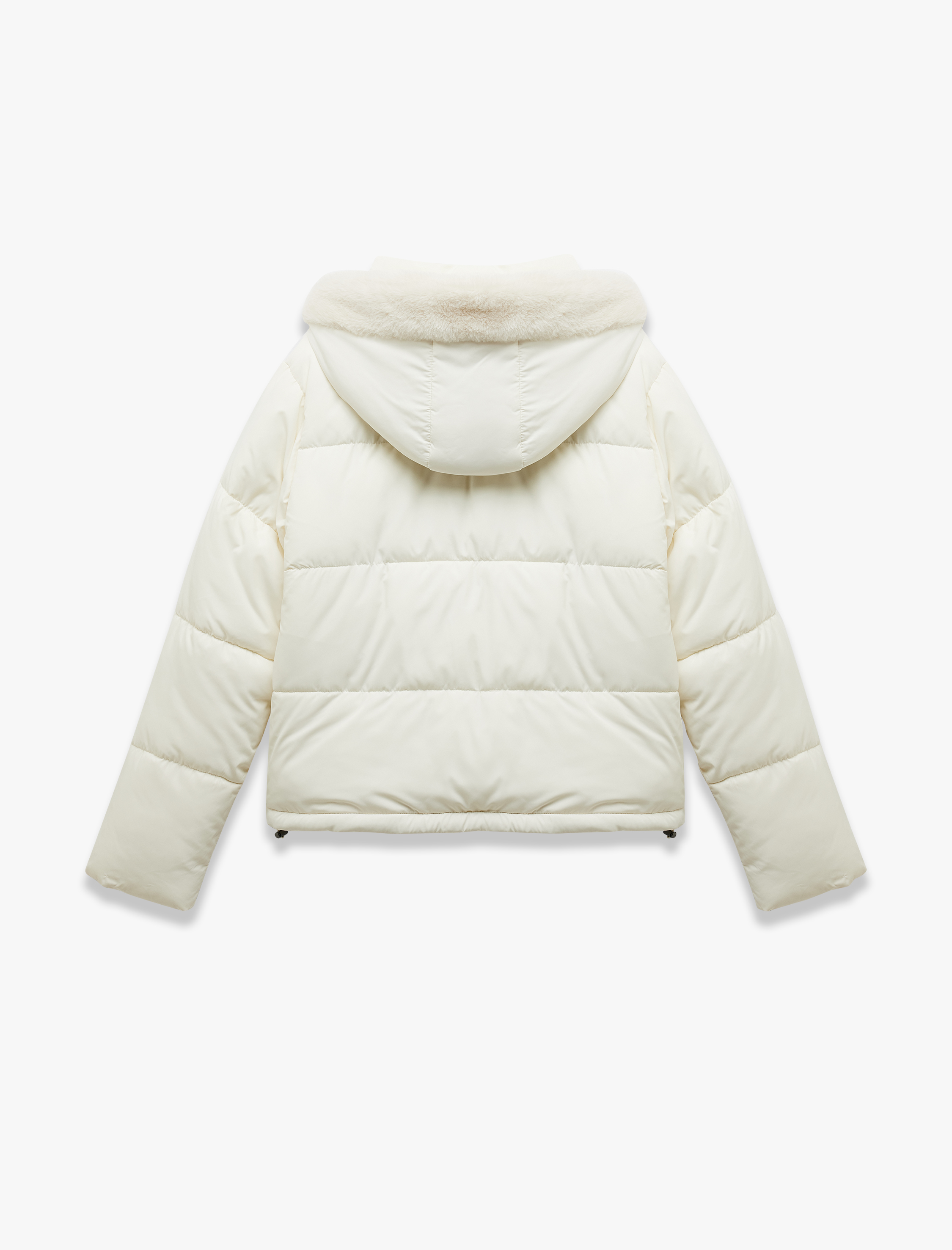   Kapüşonlu Fermuarlı İçi Peluş Çıtçıt Düğmeli Cepli Şişme Mont