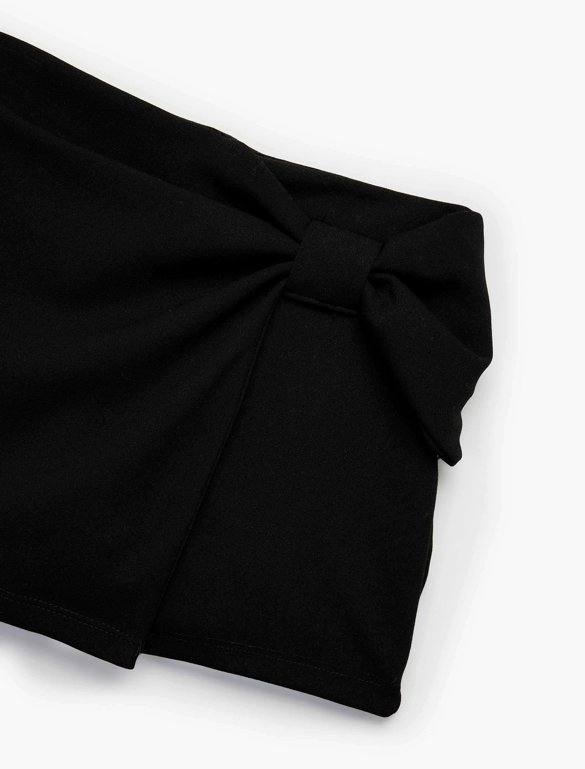  Kız Çocuk Fiyonk Detaylı Beli Lastikli Basic Şort Etek