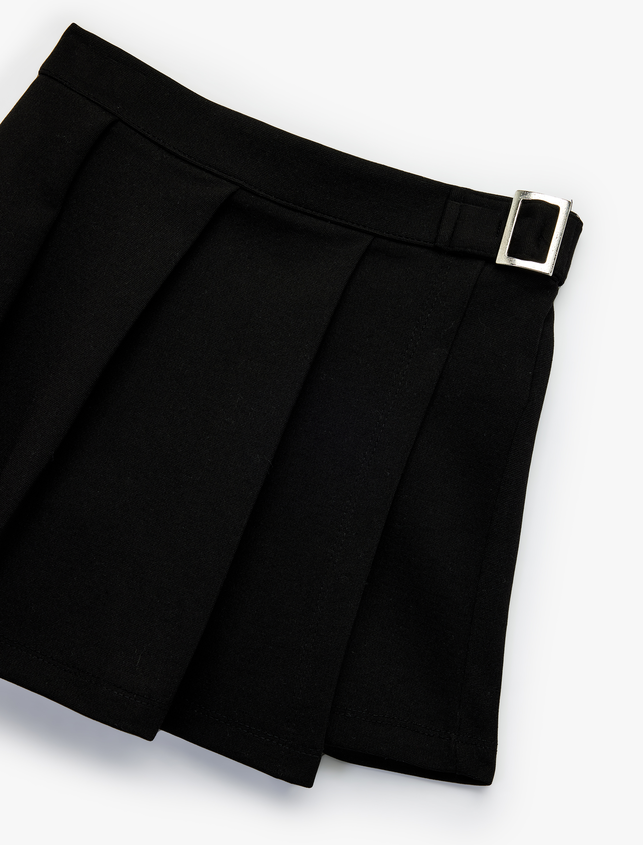  Kız Çocuk Toka Detaylı Viskon Karışımlı Pileli Şort Etek