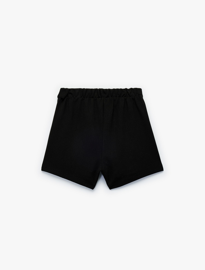 Kız Çocuk Toka Detaylı Viskon Karışımlı Pileli Şort Etek