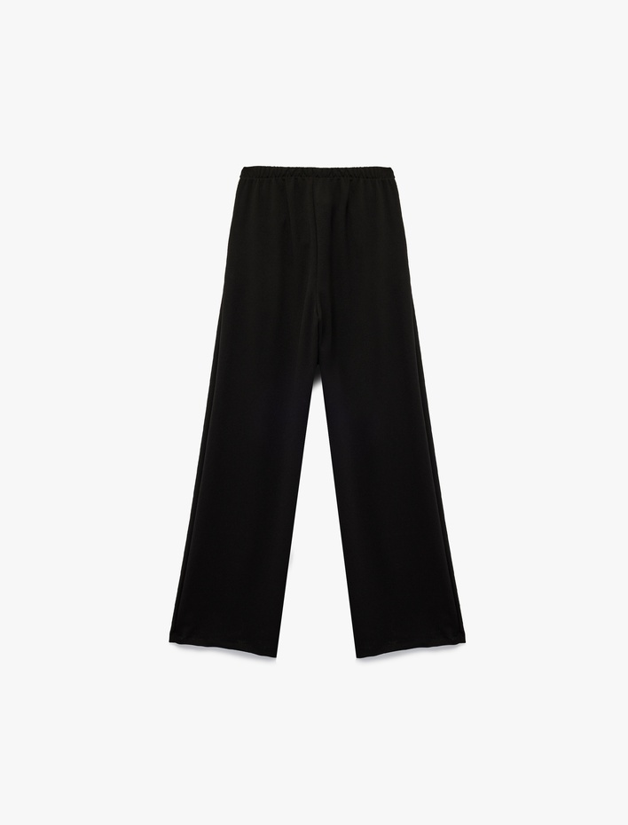 Kız Çocuk Beli Lastikli Cep Detaylı Basic Pantolon